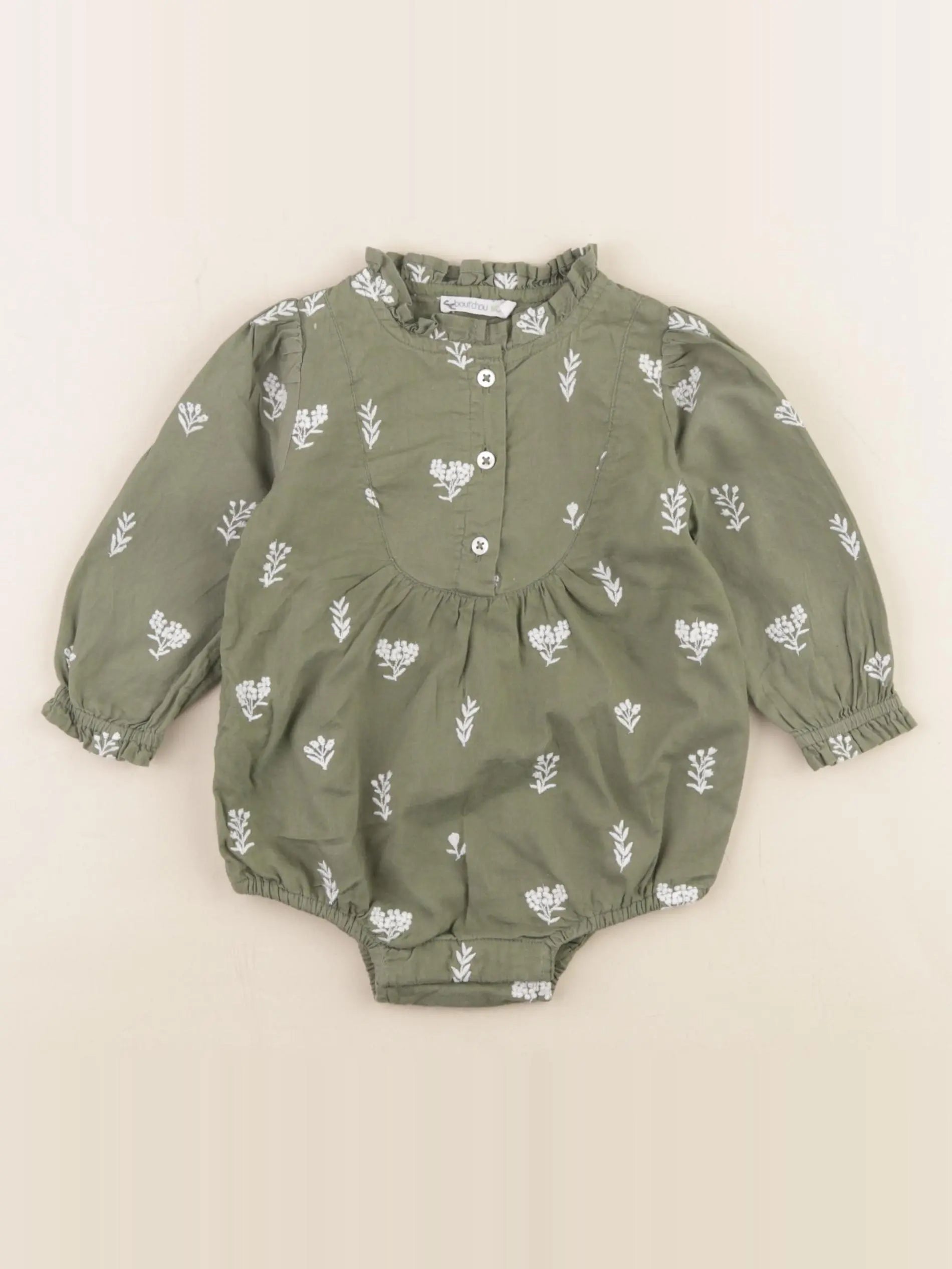 Boutchou - combinaison vert - 6 mois