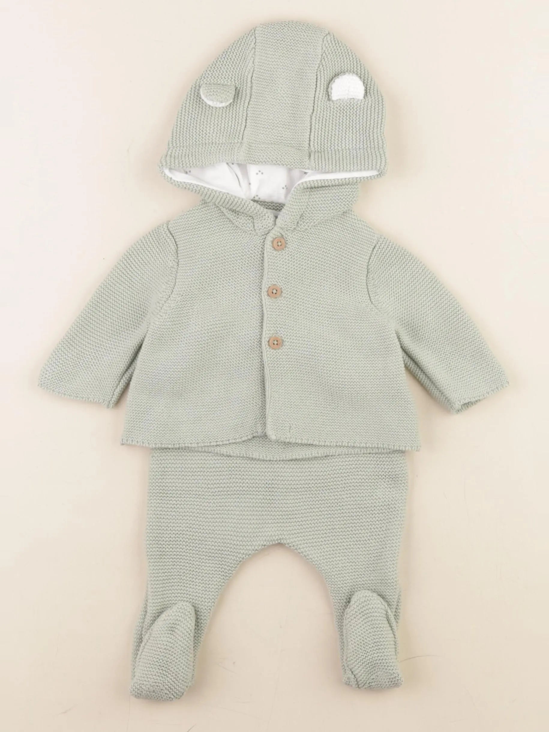 Vertbaudet - ensemble vert - 1 mois
