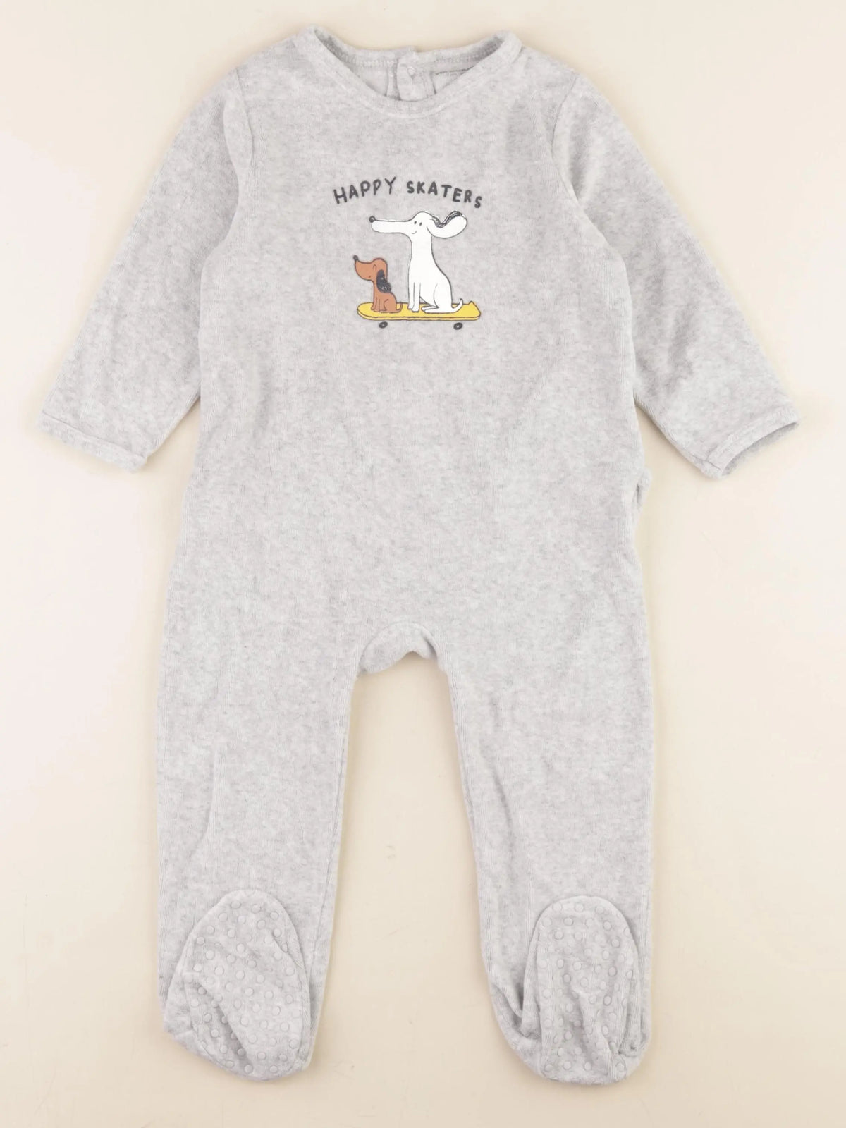 Vertbaudet - pyjama velours gris - 2 ans