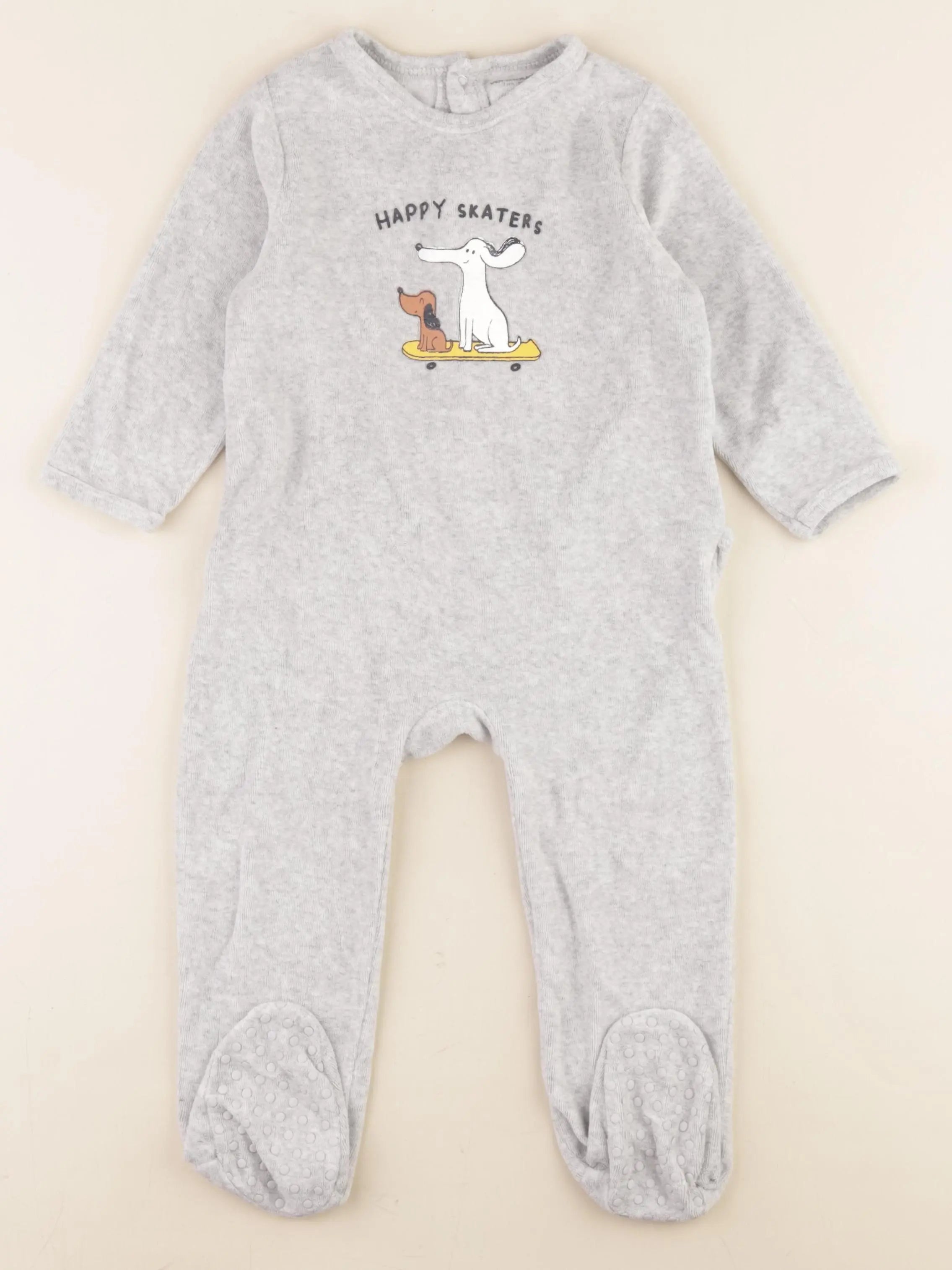 Vertbaudet - pyjama velours gris - 2 ans