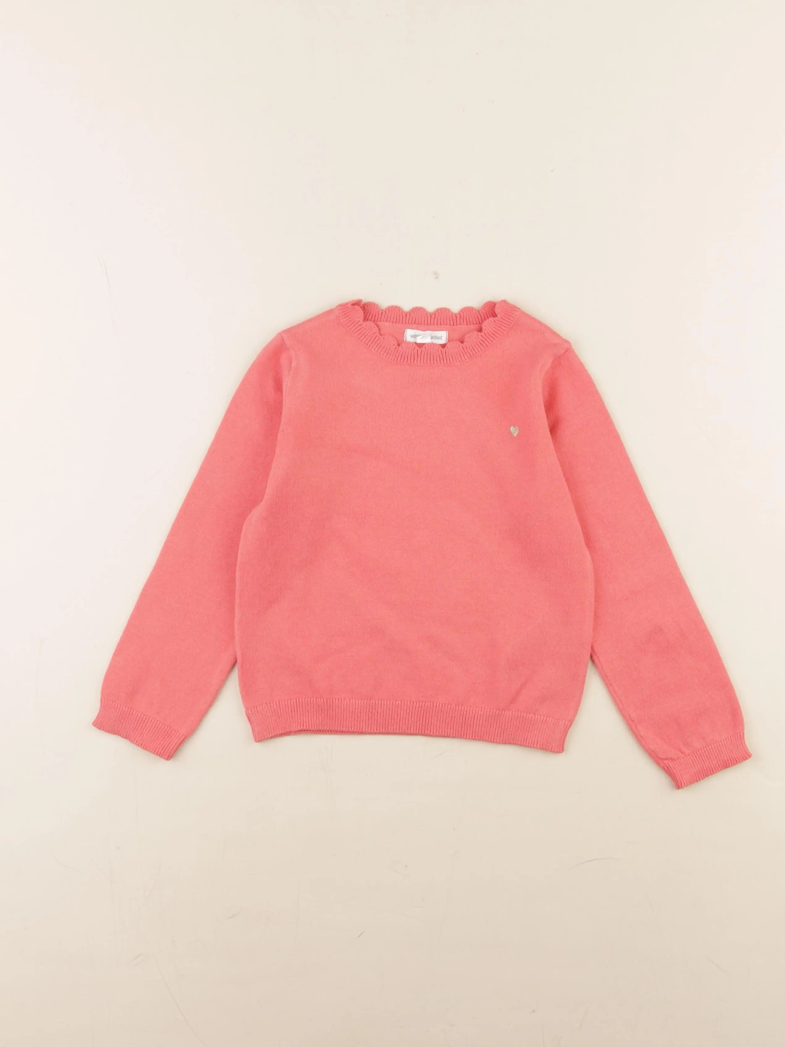 Vertbaudet - pull rose, or - 4 ans