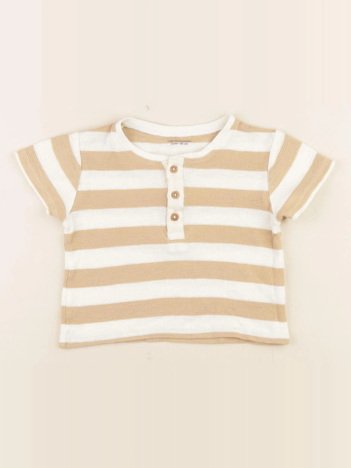 Vertbaudet - tee-shirt beige - 2 ans