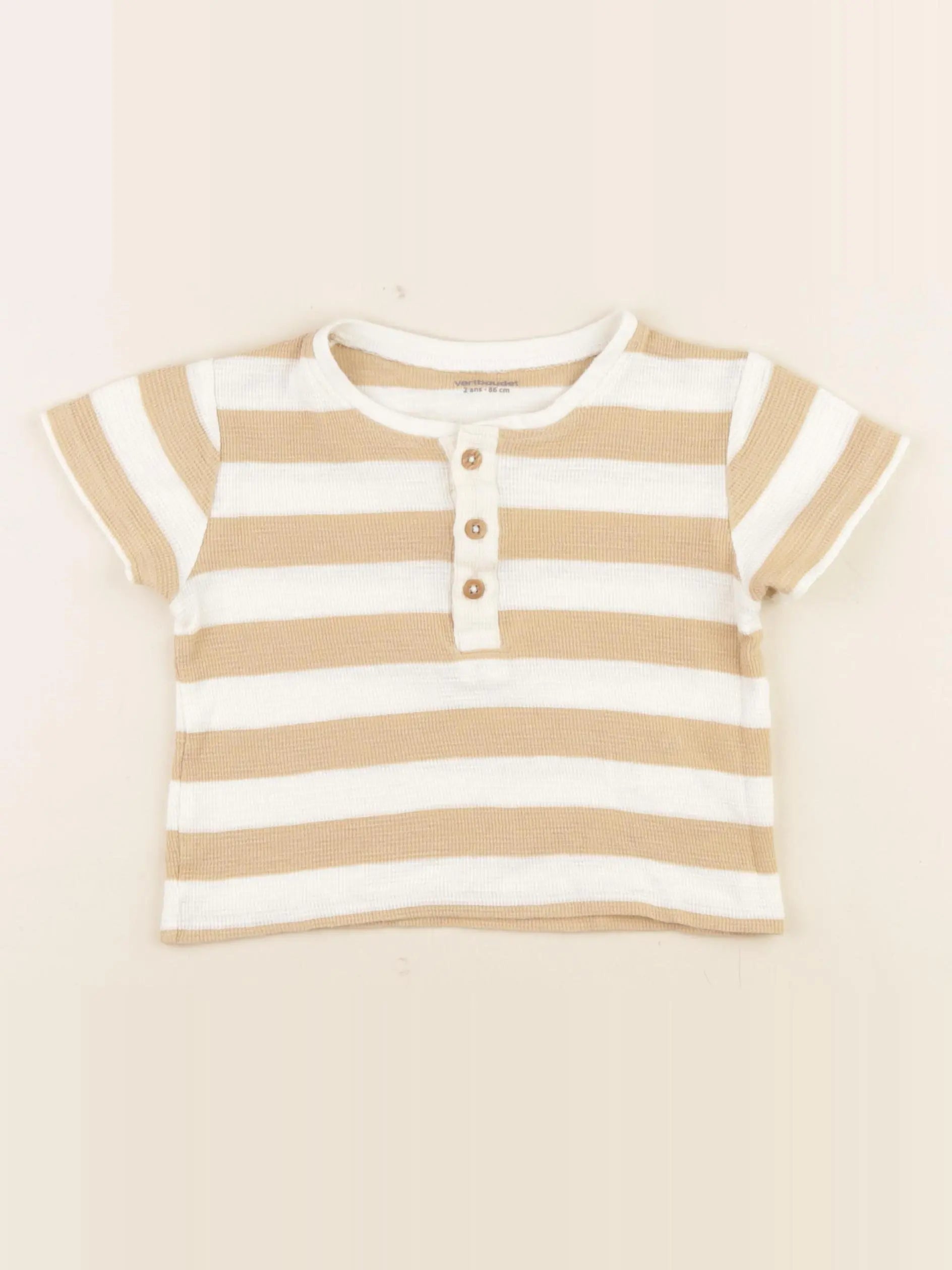Vertbaudet - tee-shirt beige - 2 ans