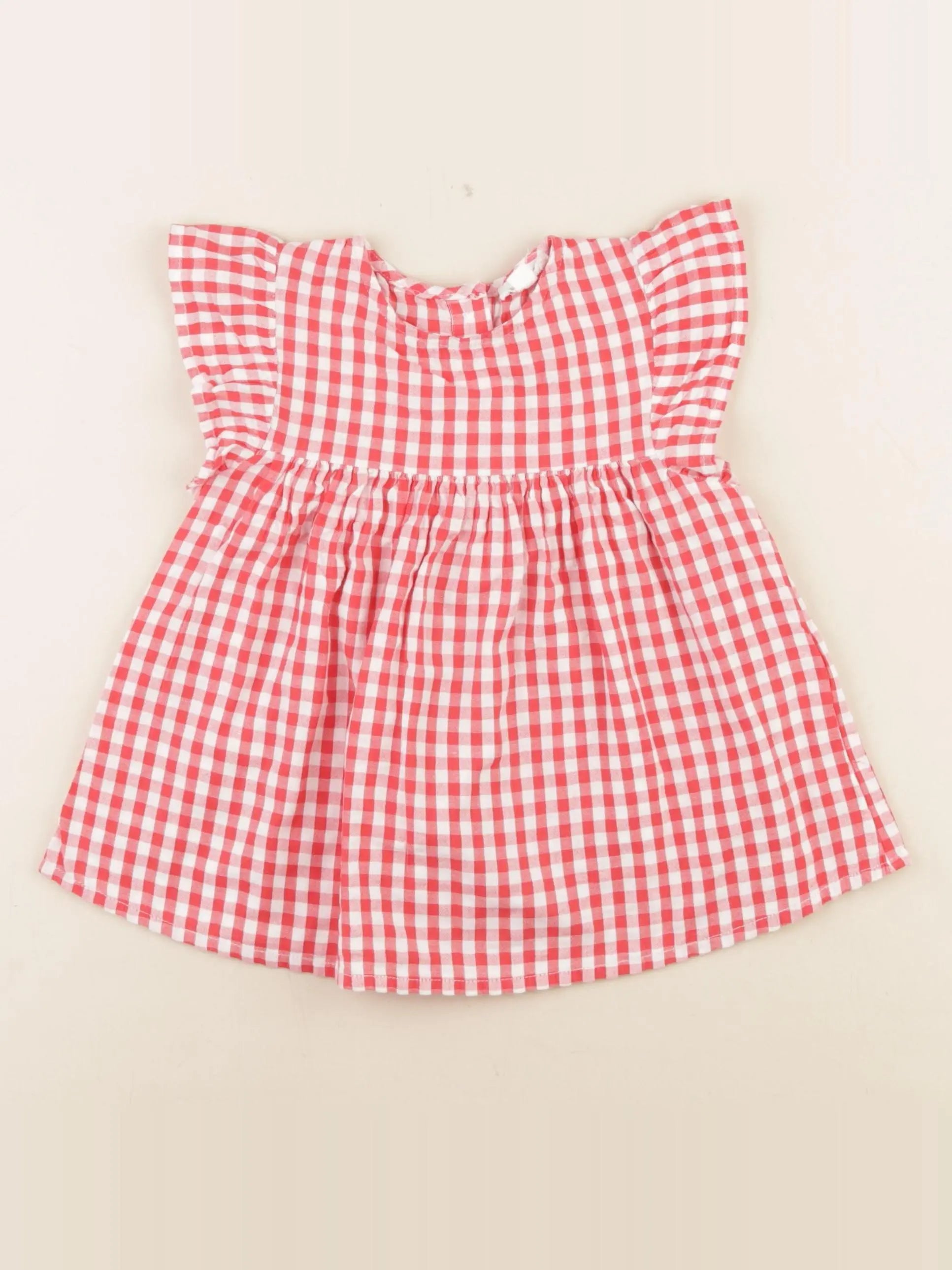 Vertbaudet - blouse rouge, blanc - 4 ans