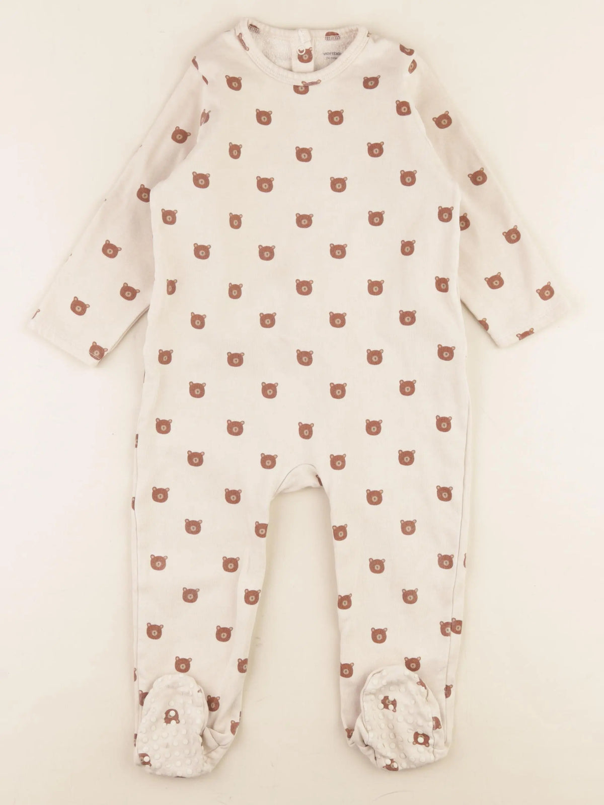 Vertbaudet - pyjama coton beige - 24 mois