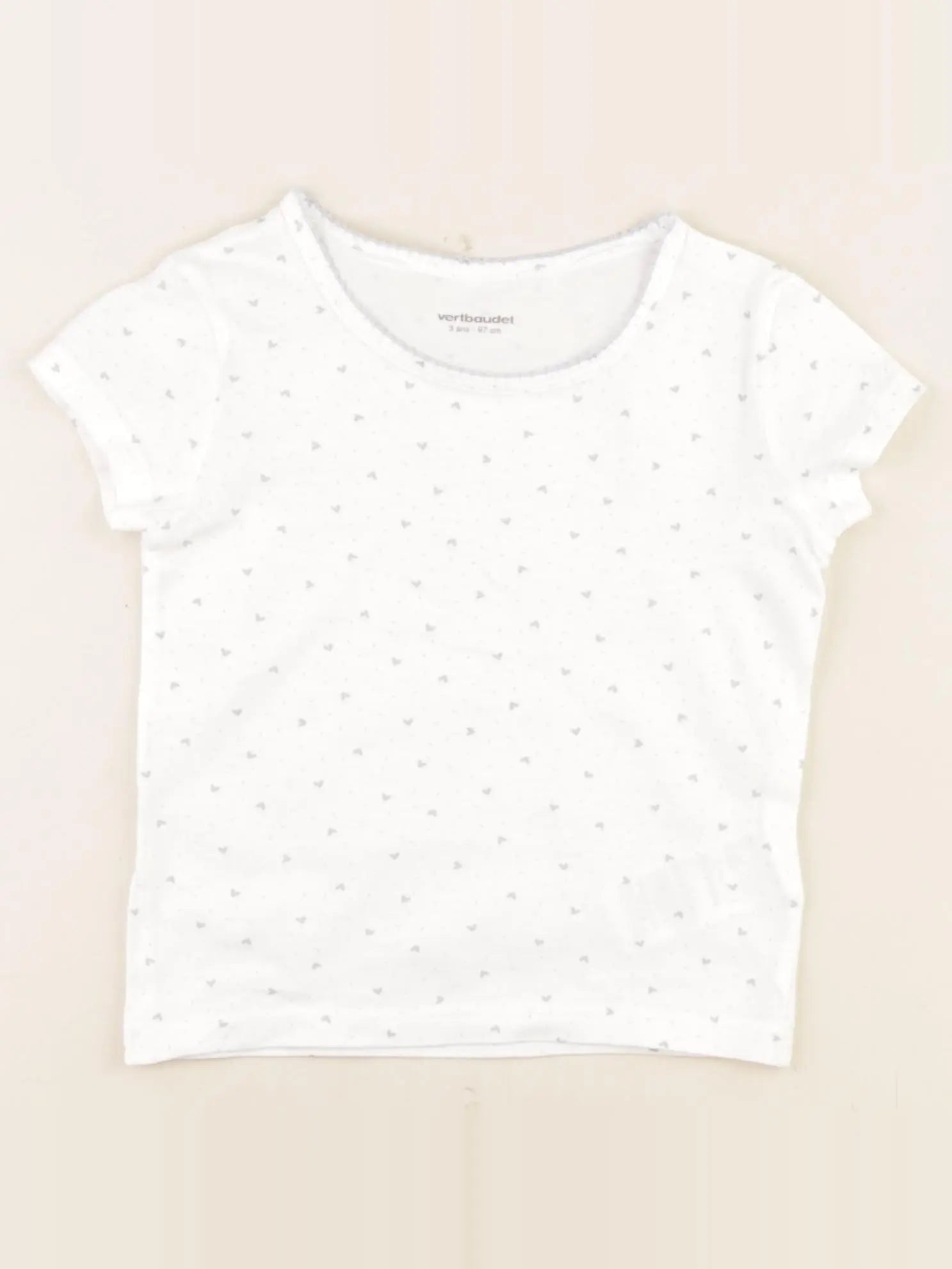 Vertbaudet - maillot de corps blanc, bleu - 3 ans