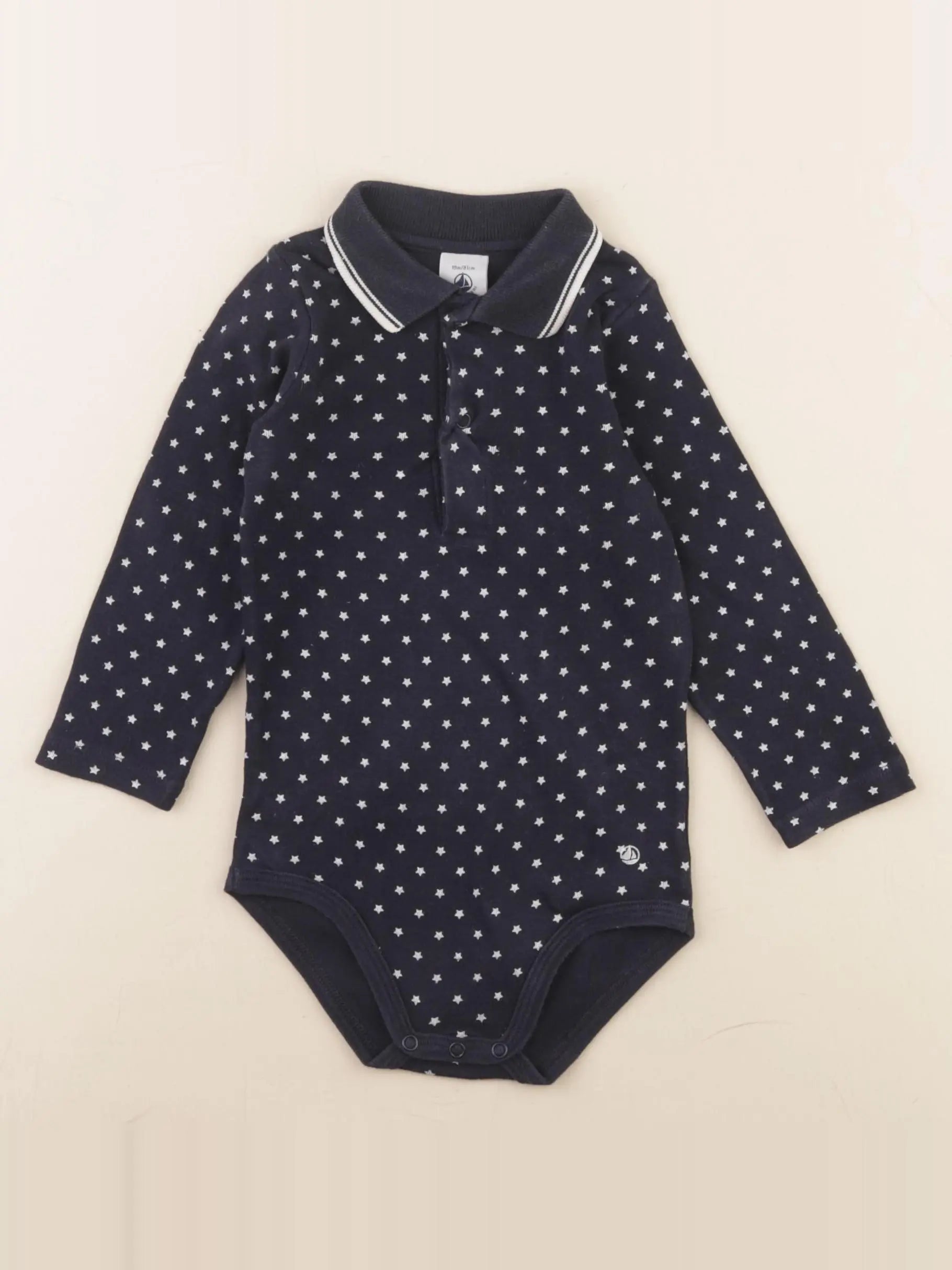 Petit Bateau - body à col bleu - 18 mois