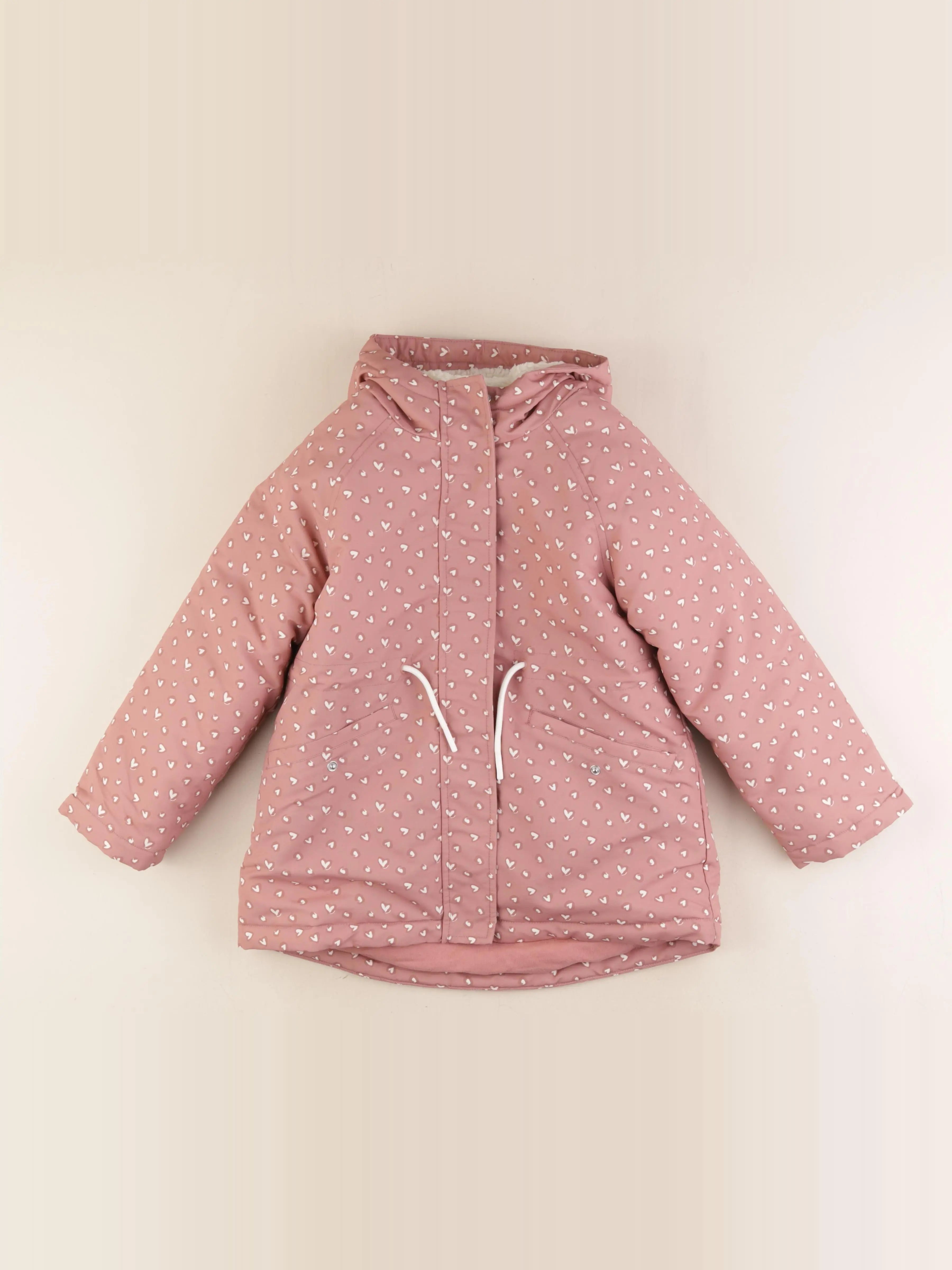 Vertbaudet - manteau doublure amovible rose - 7 ans