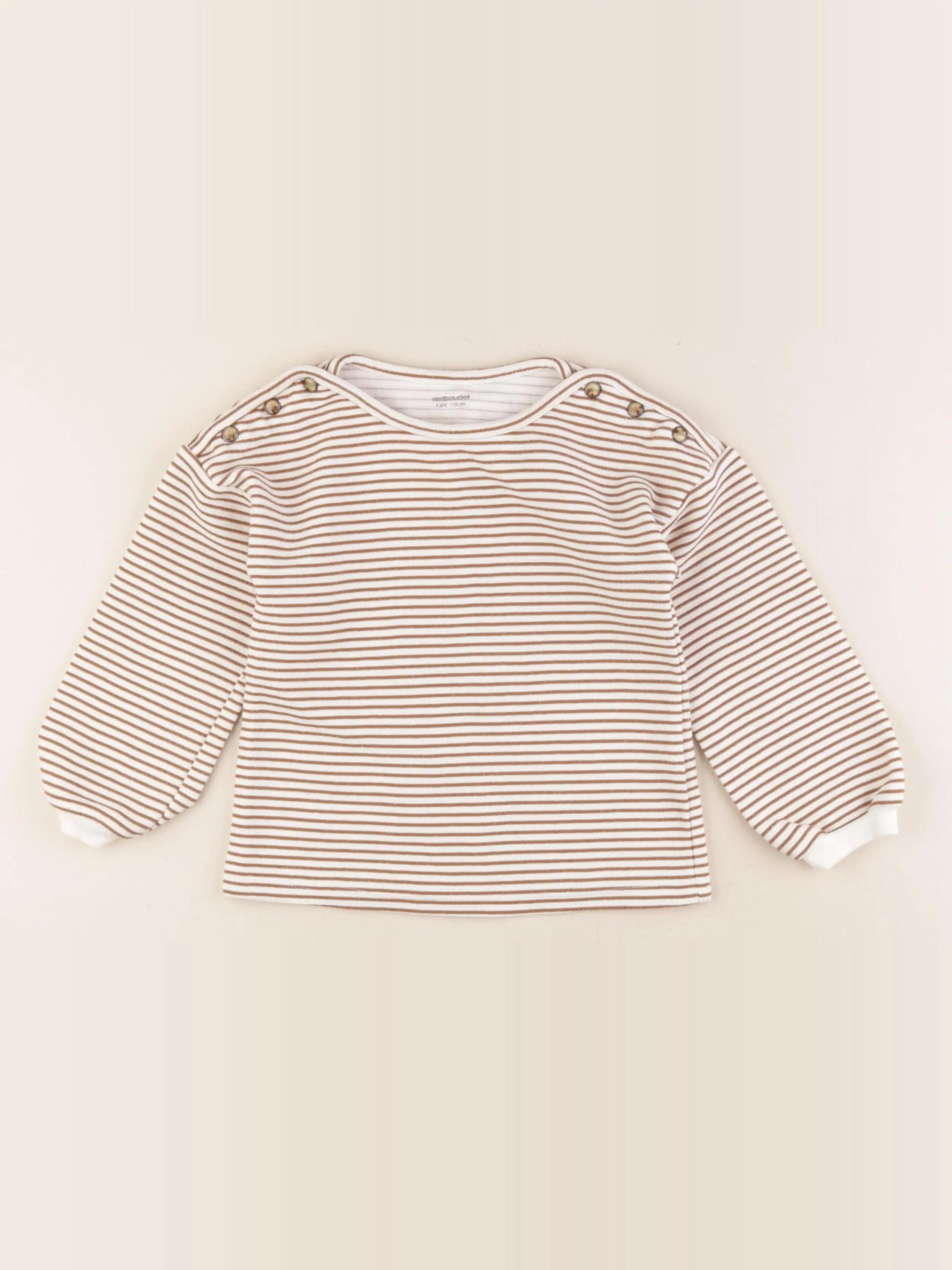 Vertbaudet - tee-shirt beige - 5 ans