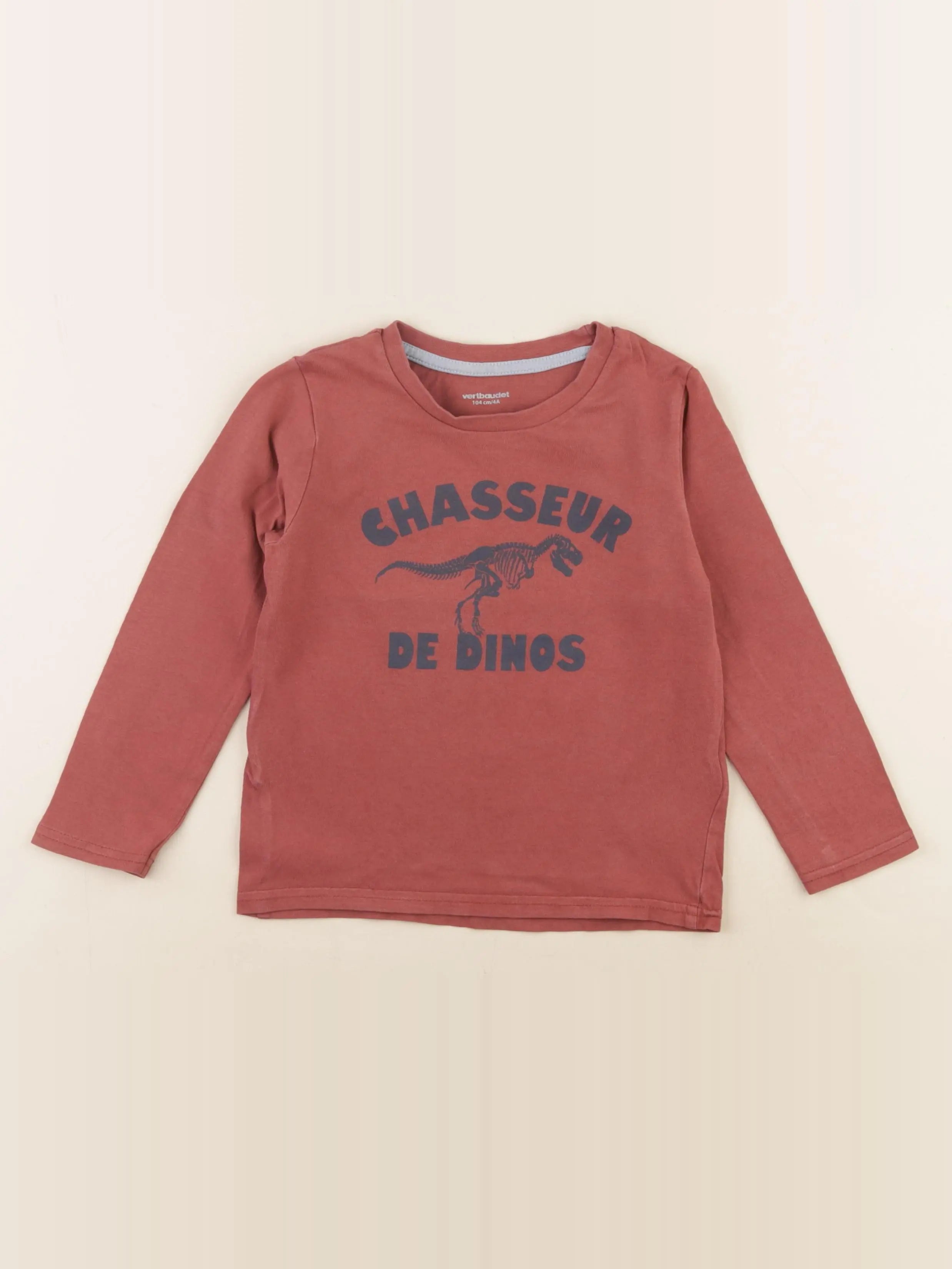 Vertbaudet - tee-shirt marron - 4 ans