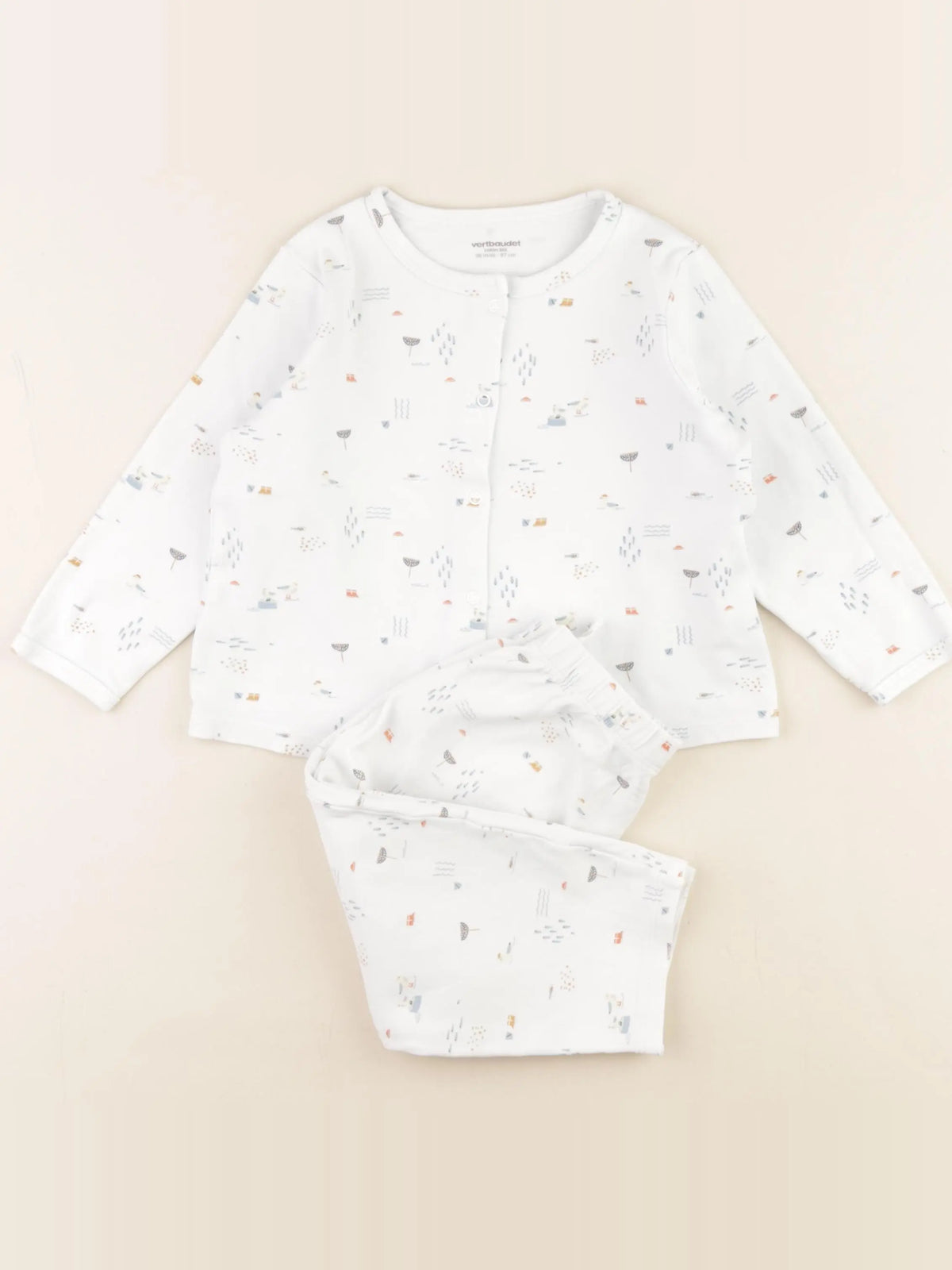 Vertbaudet - pyjama coton blanc - 36 mois