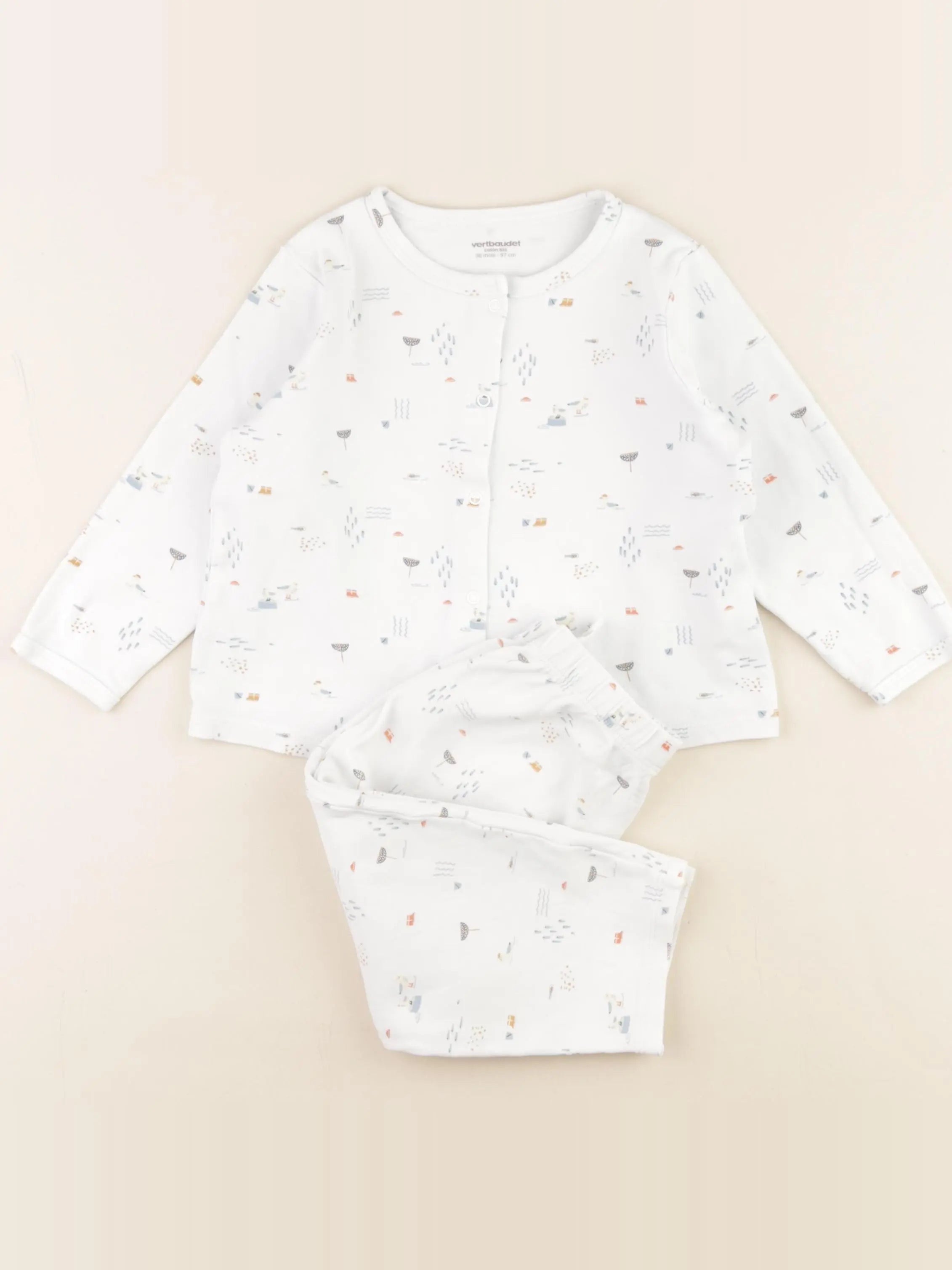 Vertbaudet - pyjama coton blanc - 36 mois