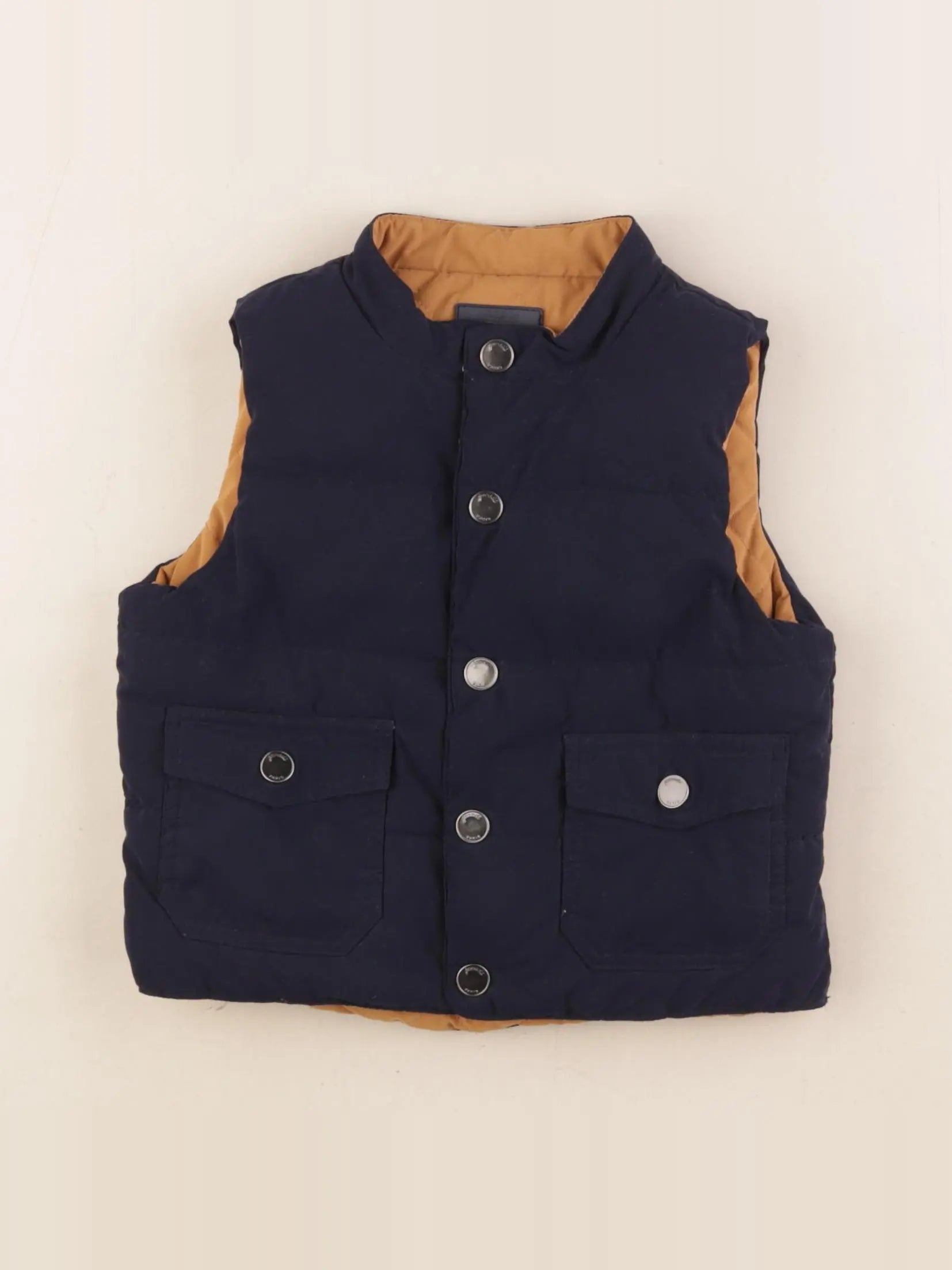 Jacadi - doudoune réversible marron, bleu - 24 mois
