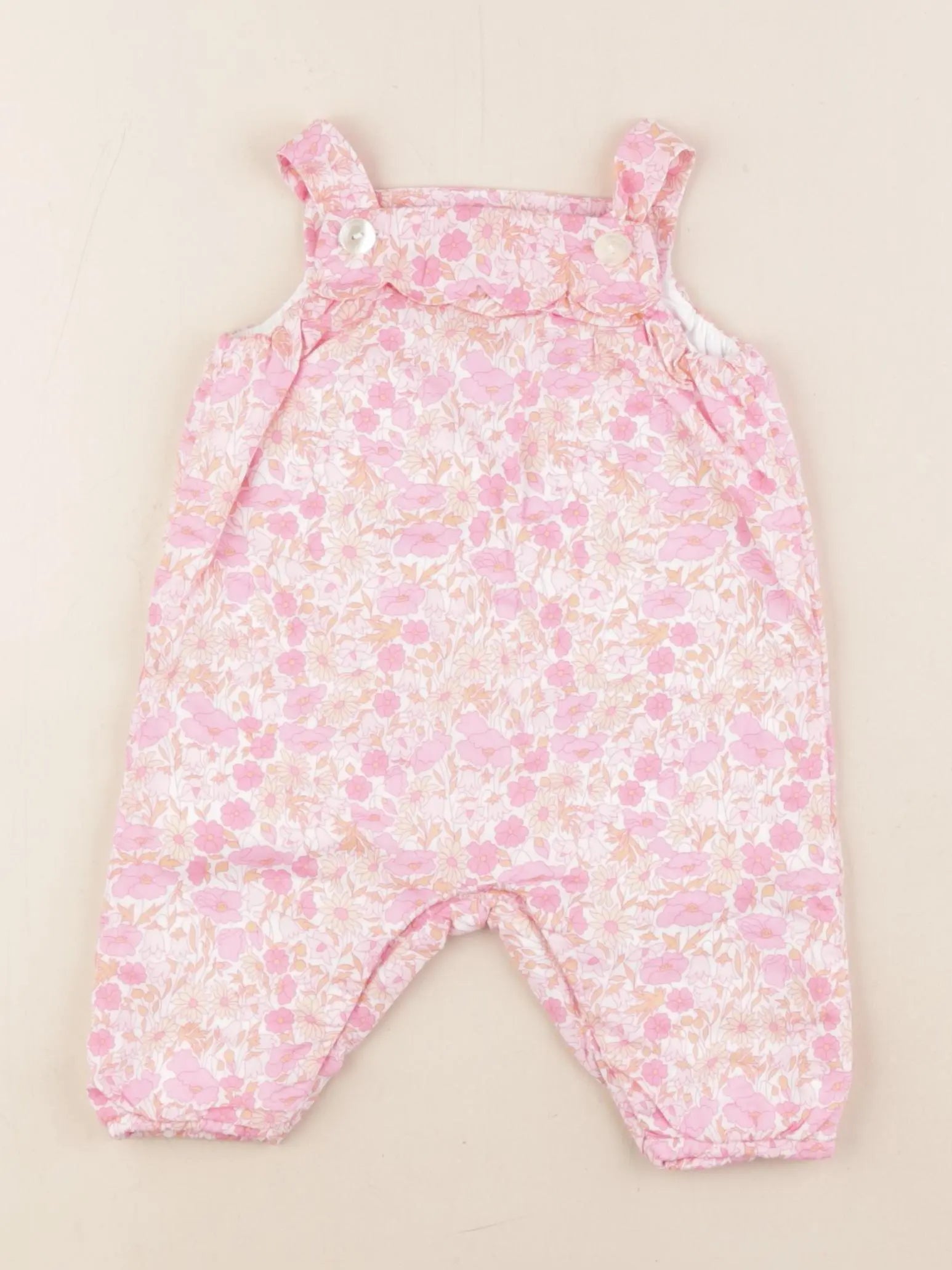 Jacadi - salopette liberty rose - 3 mois