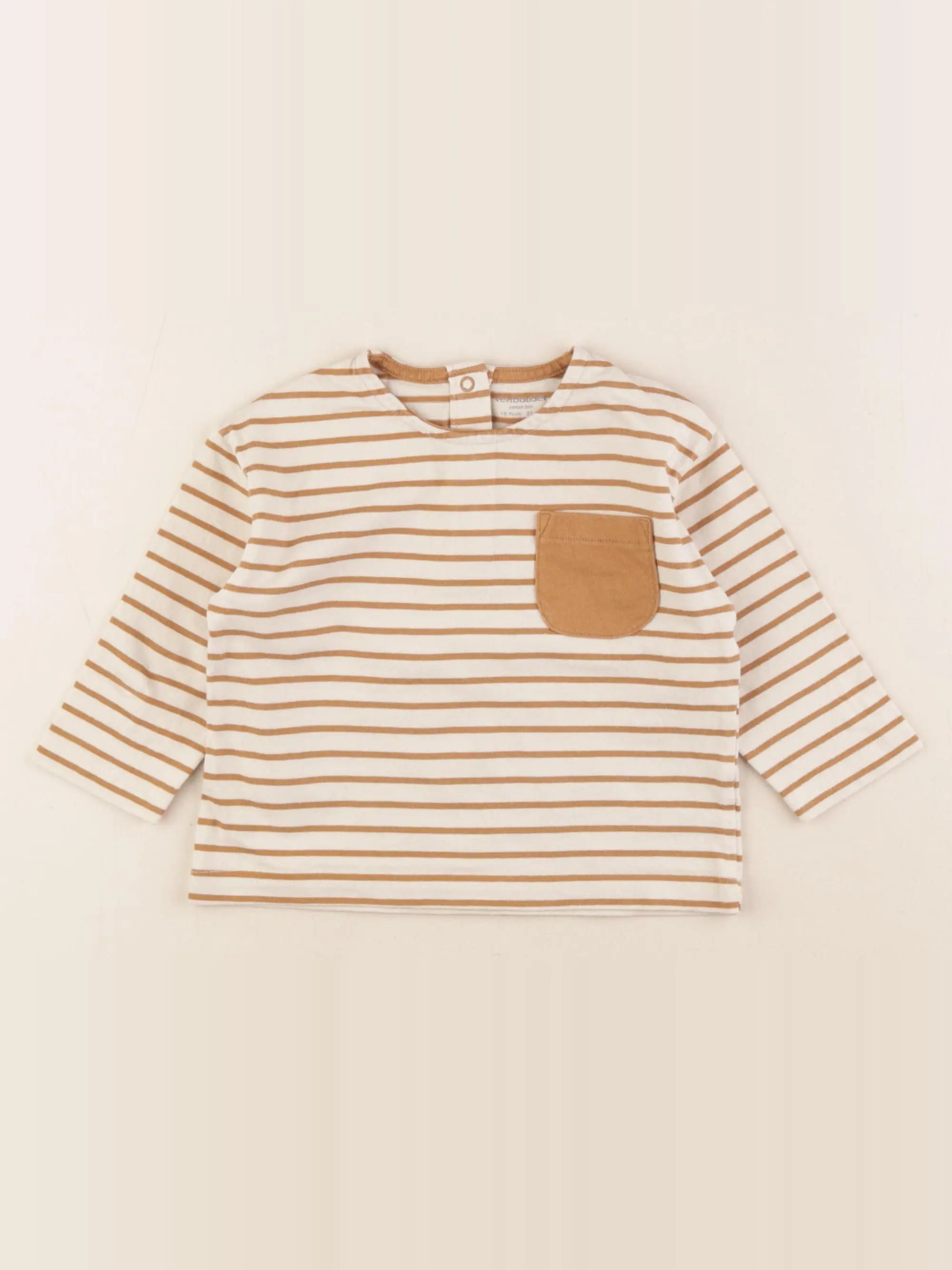 Vertbaudet - tee-shirt marron - 18 mois