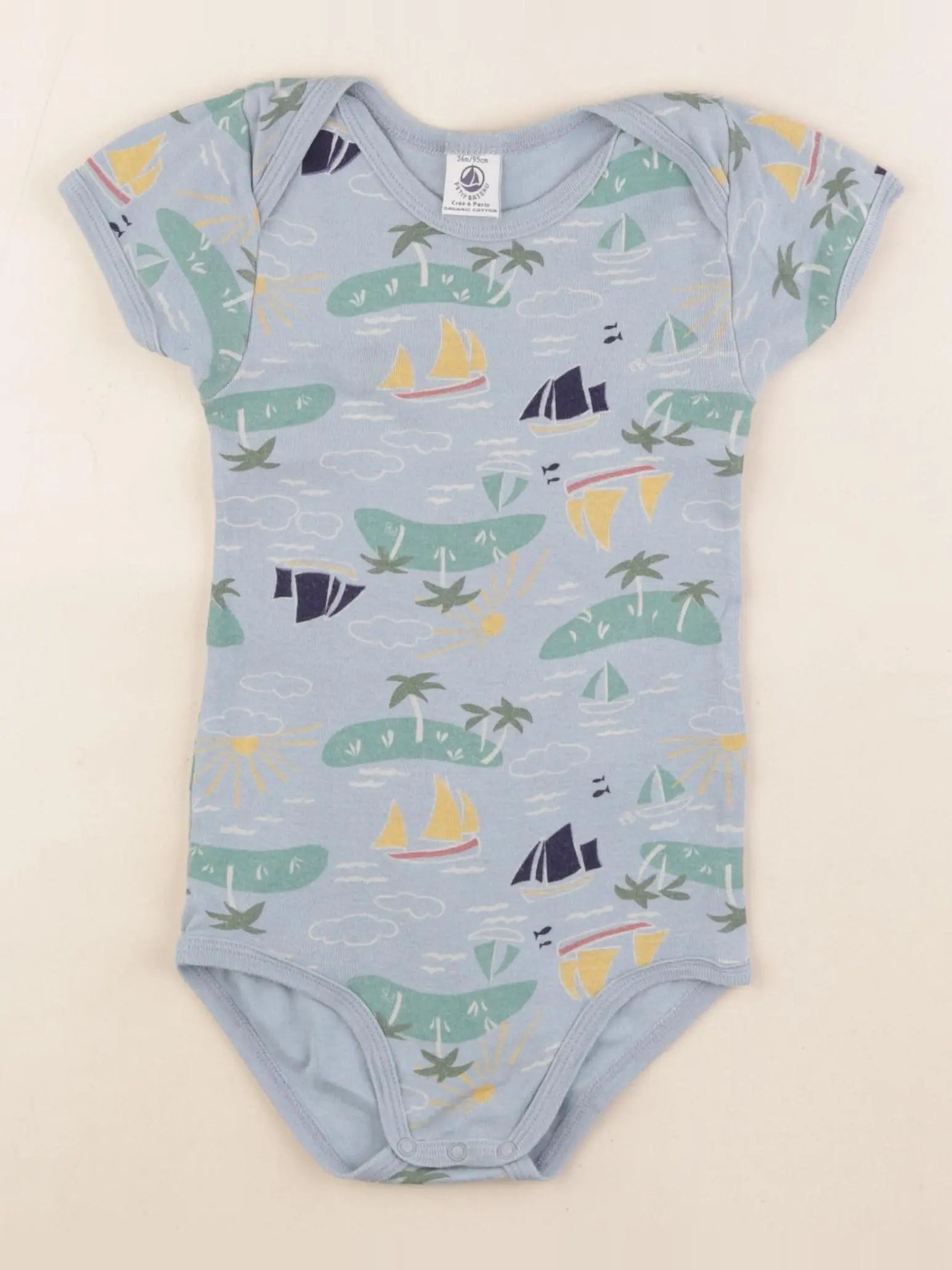 Petit Bateau - body bleu - 36 mois