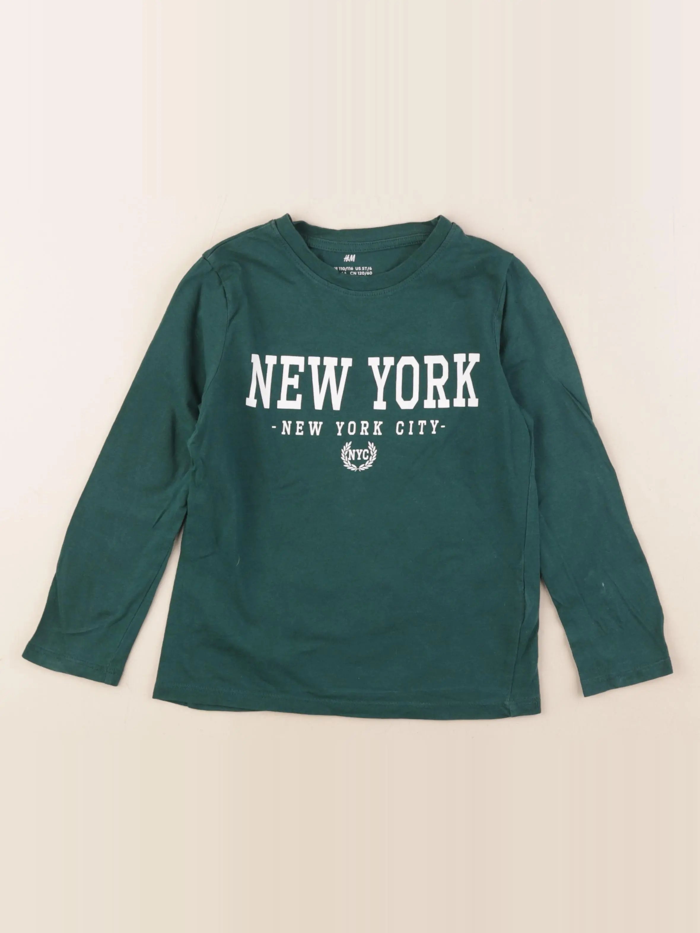 H&M - tee-shirt vert - 4/6 ans