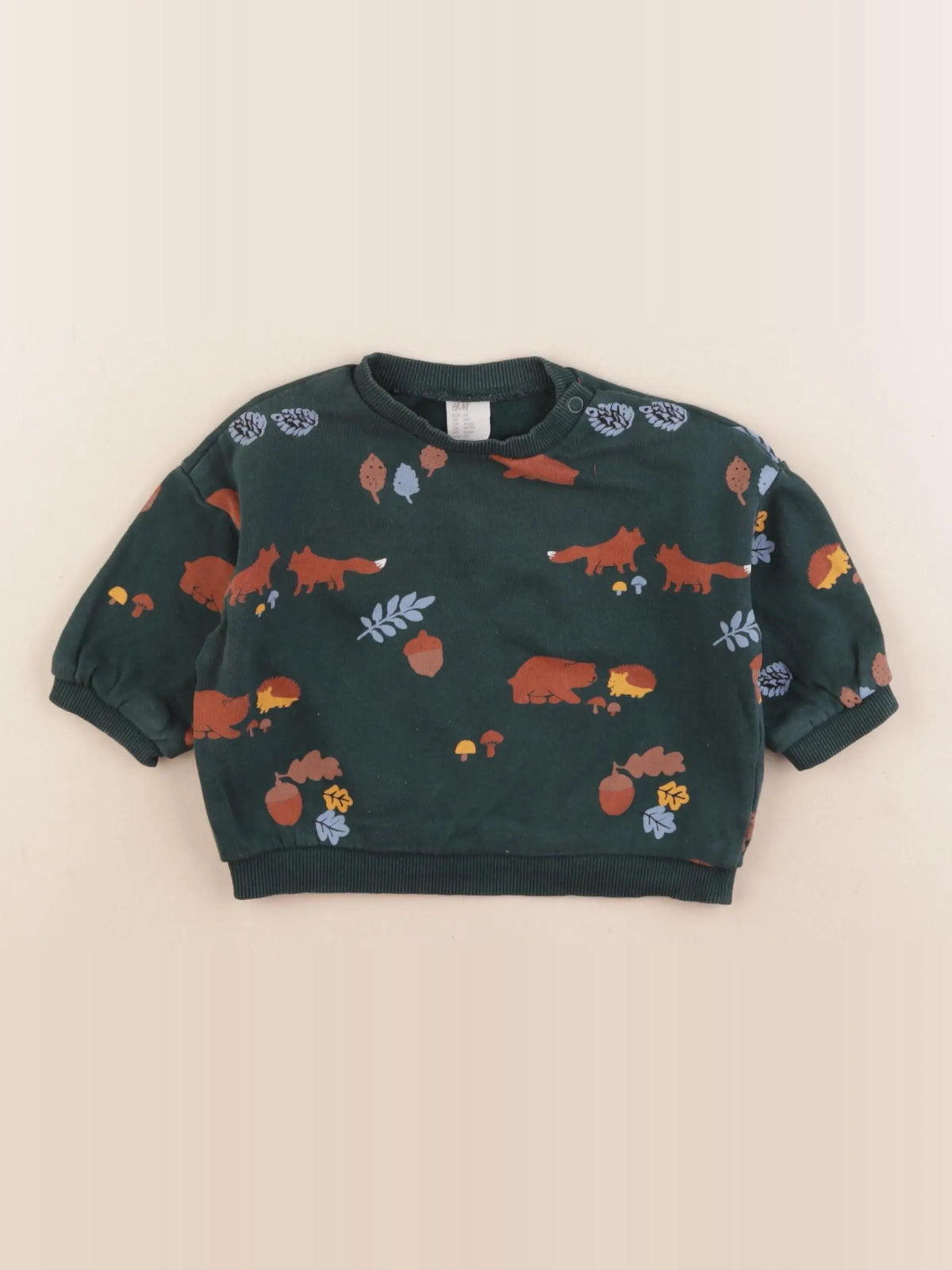 H&M - sweat vert - 4/6 mois