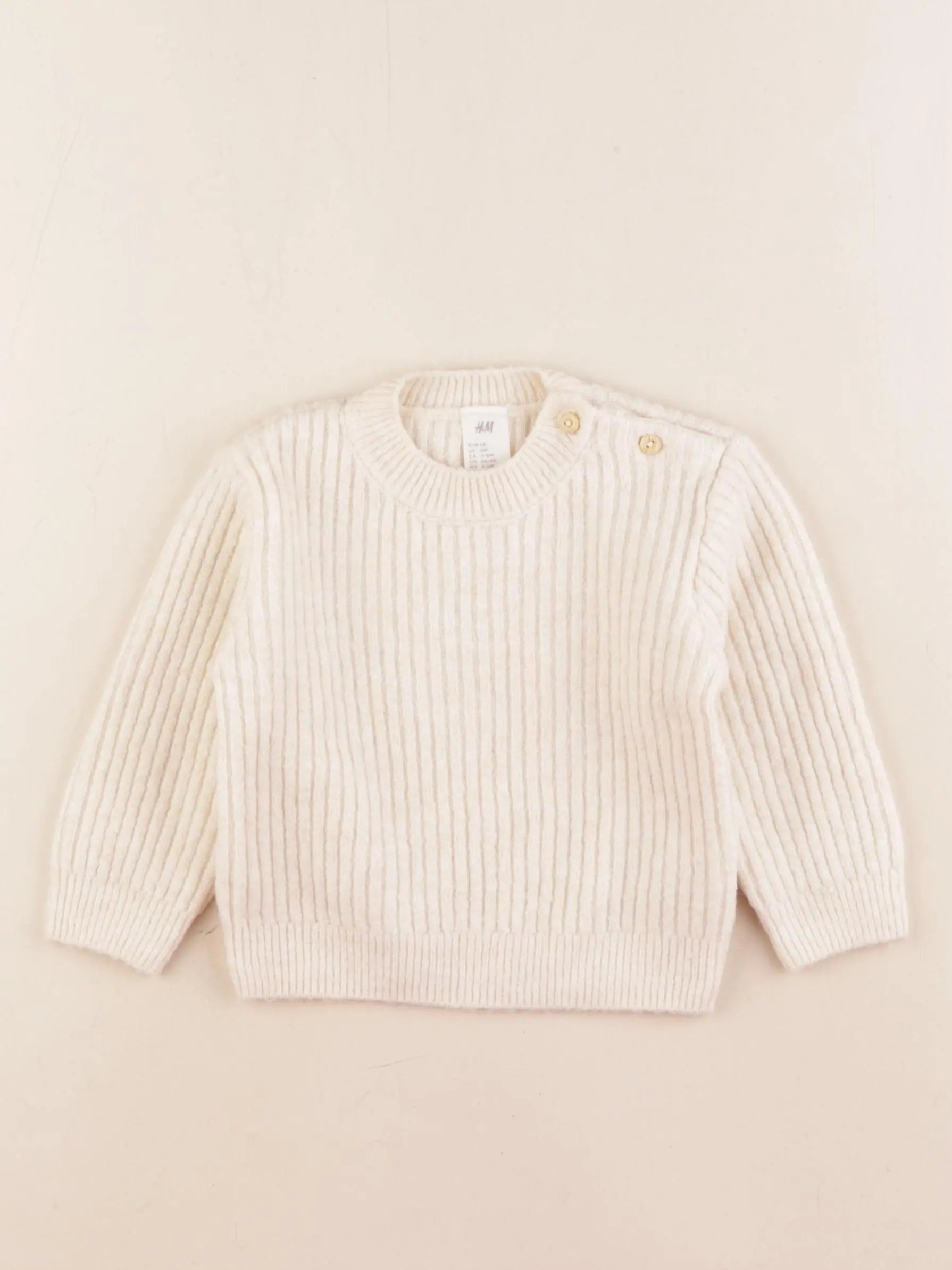 H&M - pull beige - 4/6 mois