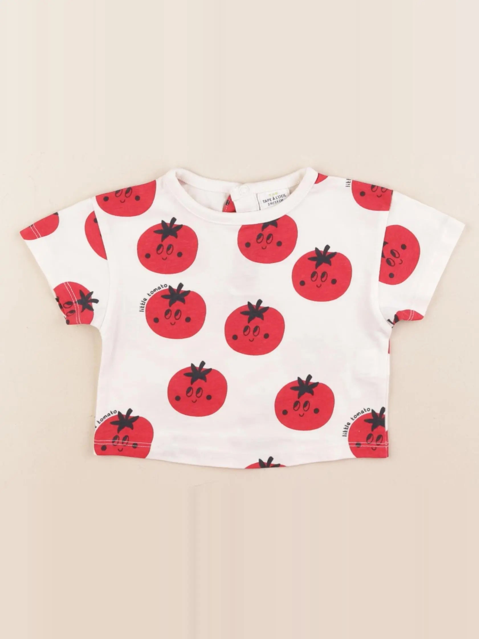 Tape à l'oeil - tee-shirt beige, rouge - 3 mois