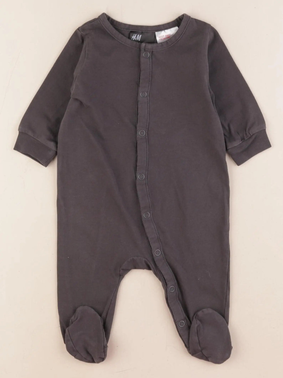 H&M - pyjama coton taupe - 2/4 mois