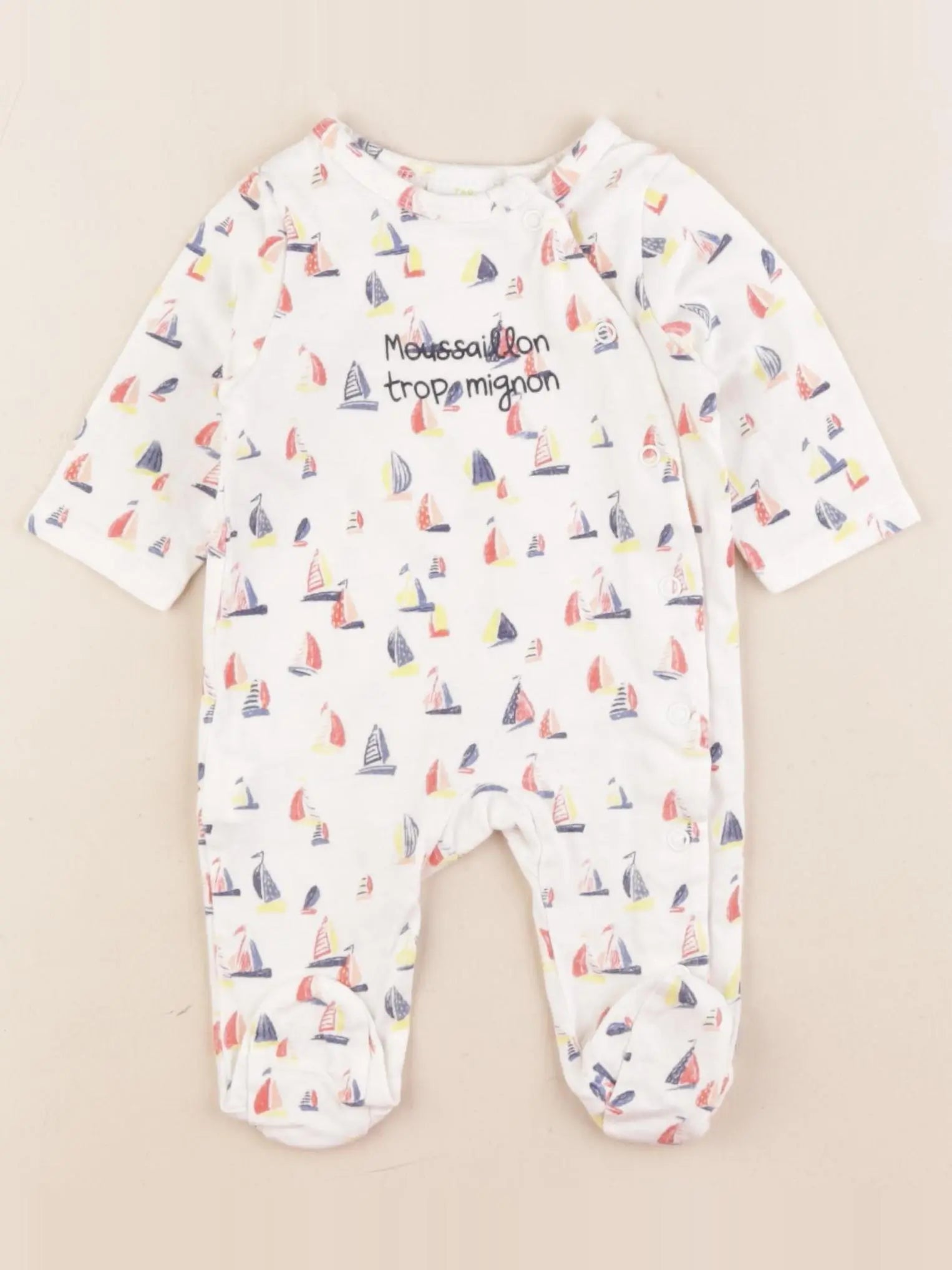 Tape à l'oeil - pyjama coton beige - 1 mois