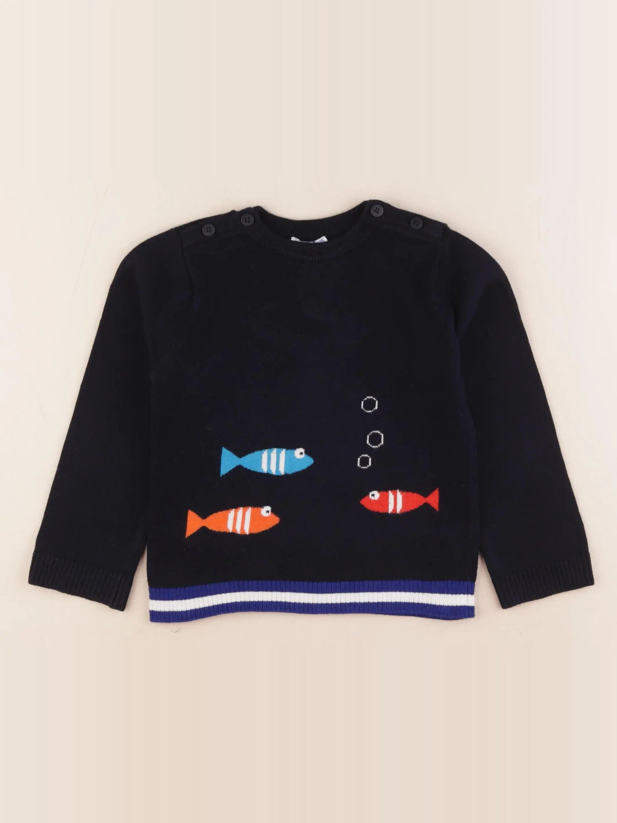 Jacadi - pull imprimé au dos bleu - 36 mois