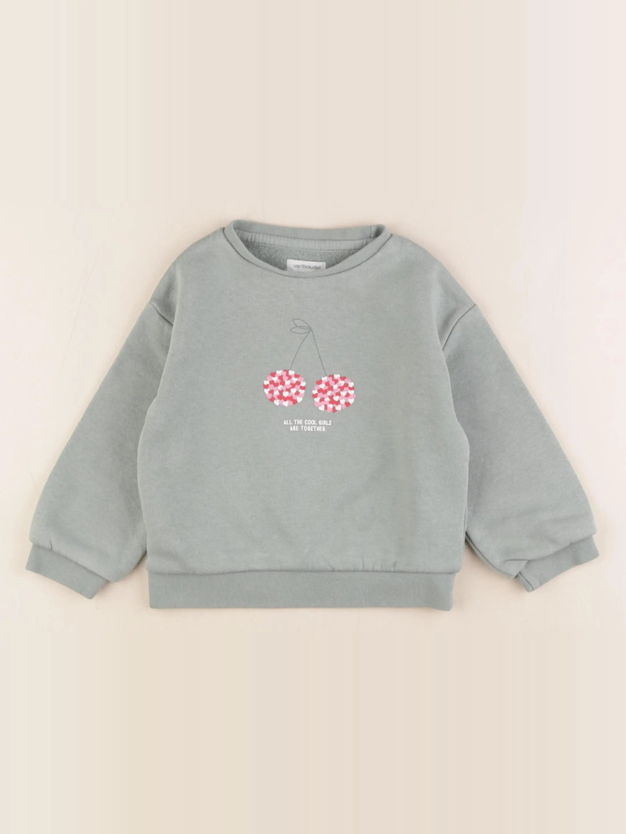Vertbaudet - sweat vert - 3 ans