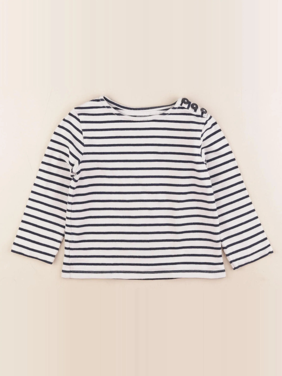 Vertbaudet - tee-shirt blanc, bleu - 5 ans