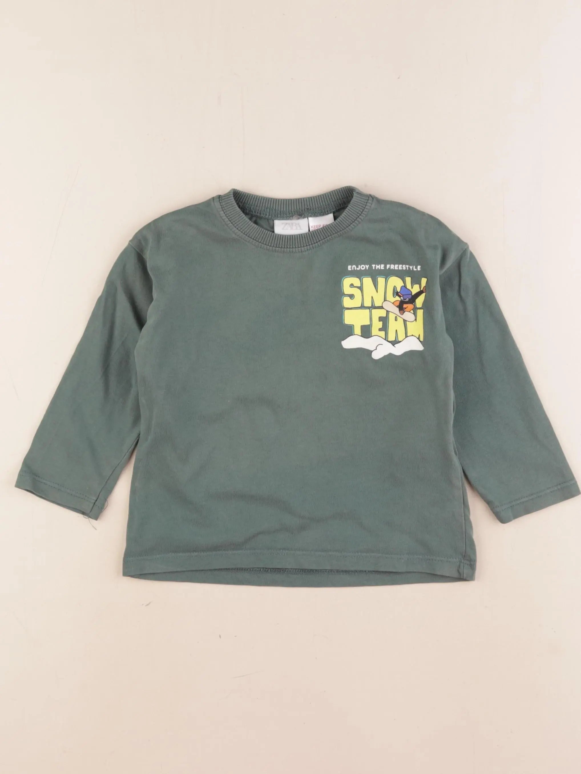 Zara - tee-shirt vert - 2 ans
