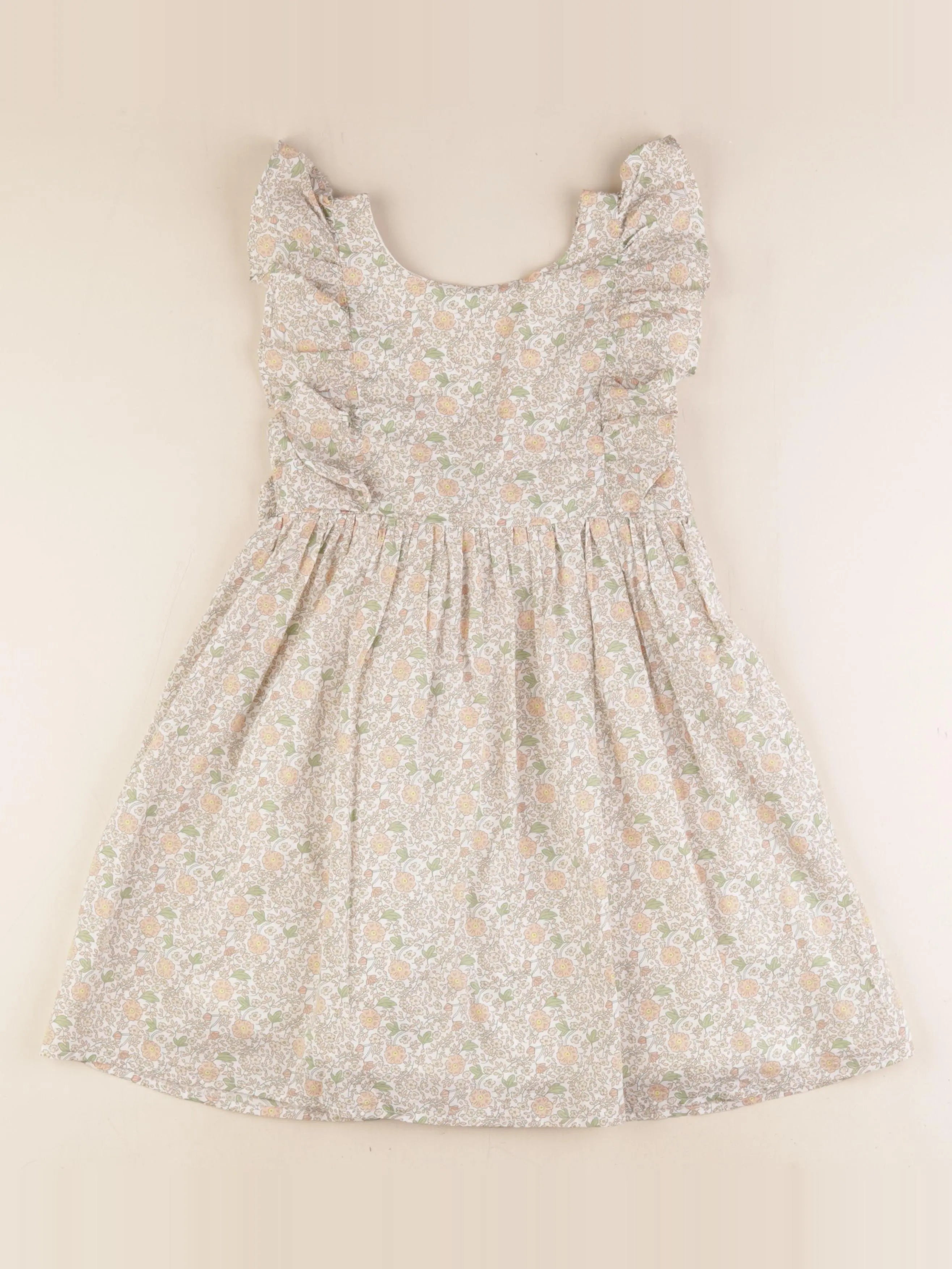 Vertbaudet - robe vert, rose - 7/8 ans