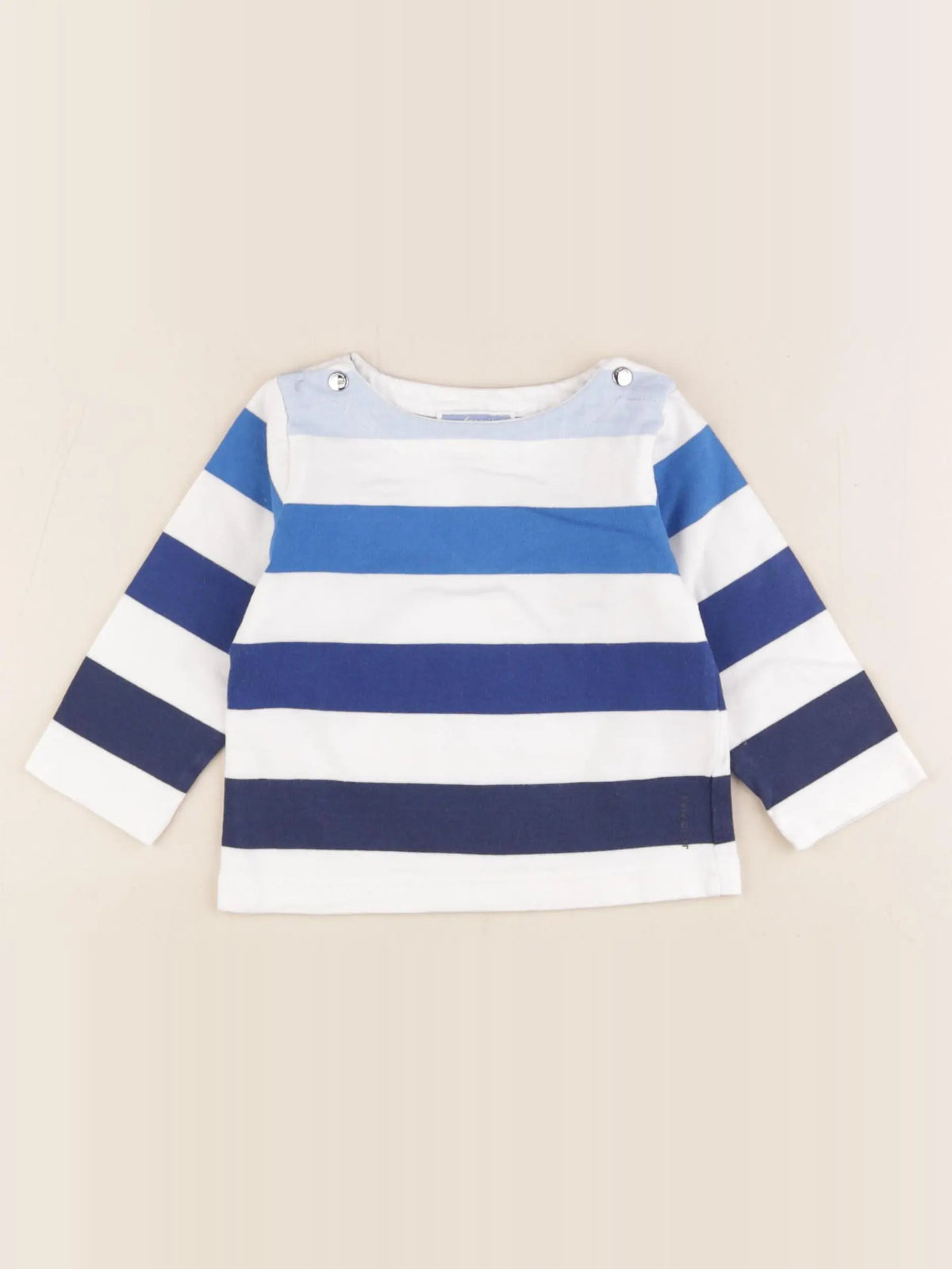 Jacadi - tee-shirt blanc, bleu - 12 mois
