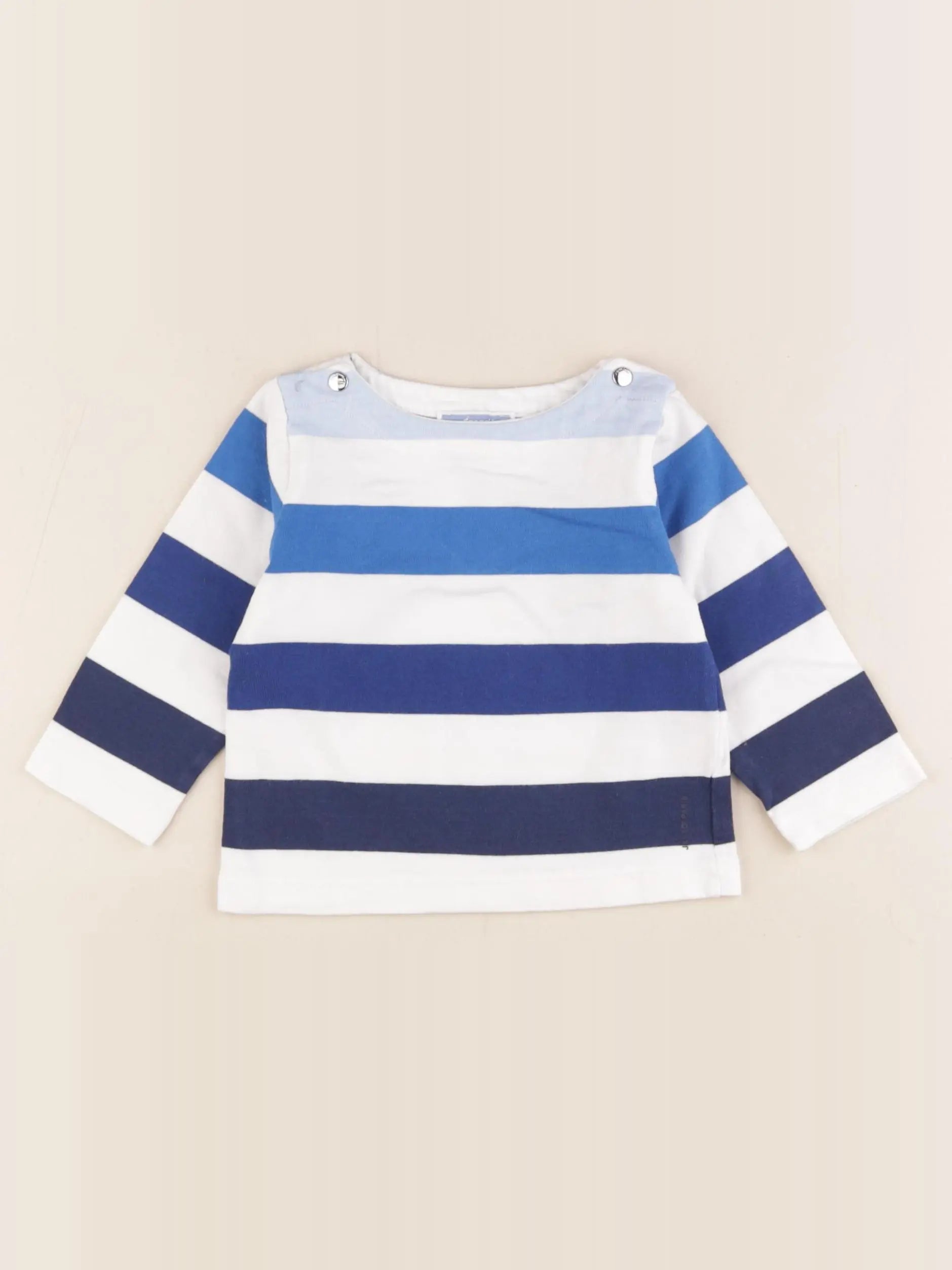 Jacadi - tee-shirt blanc, bleu - 12 mois