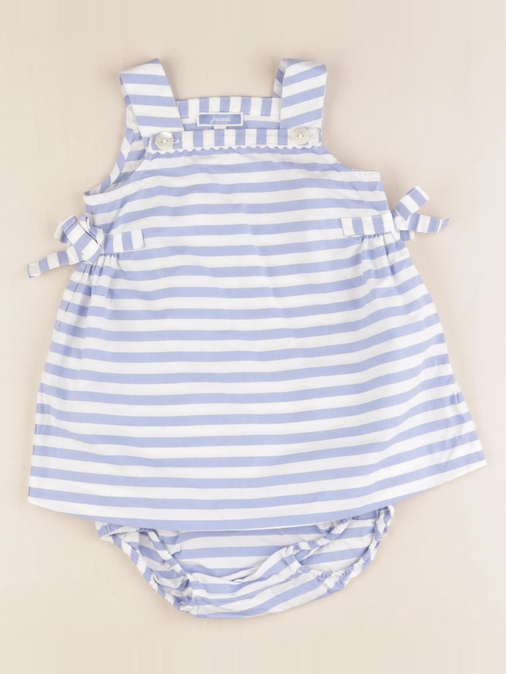 Jacadi - robe blanc, bleu - 6 mois