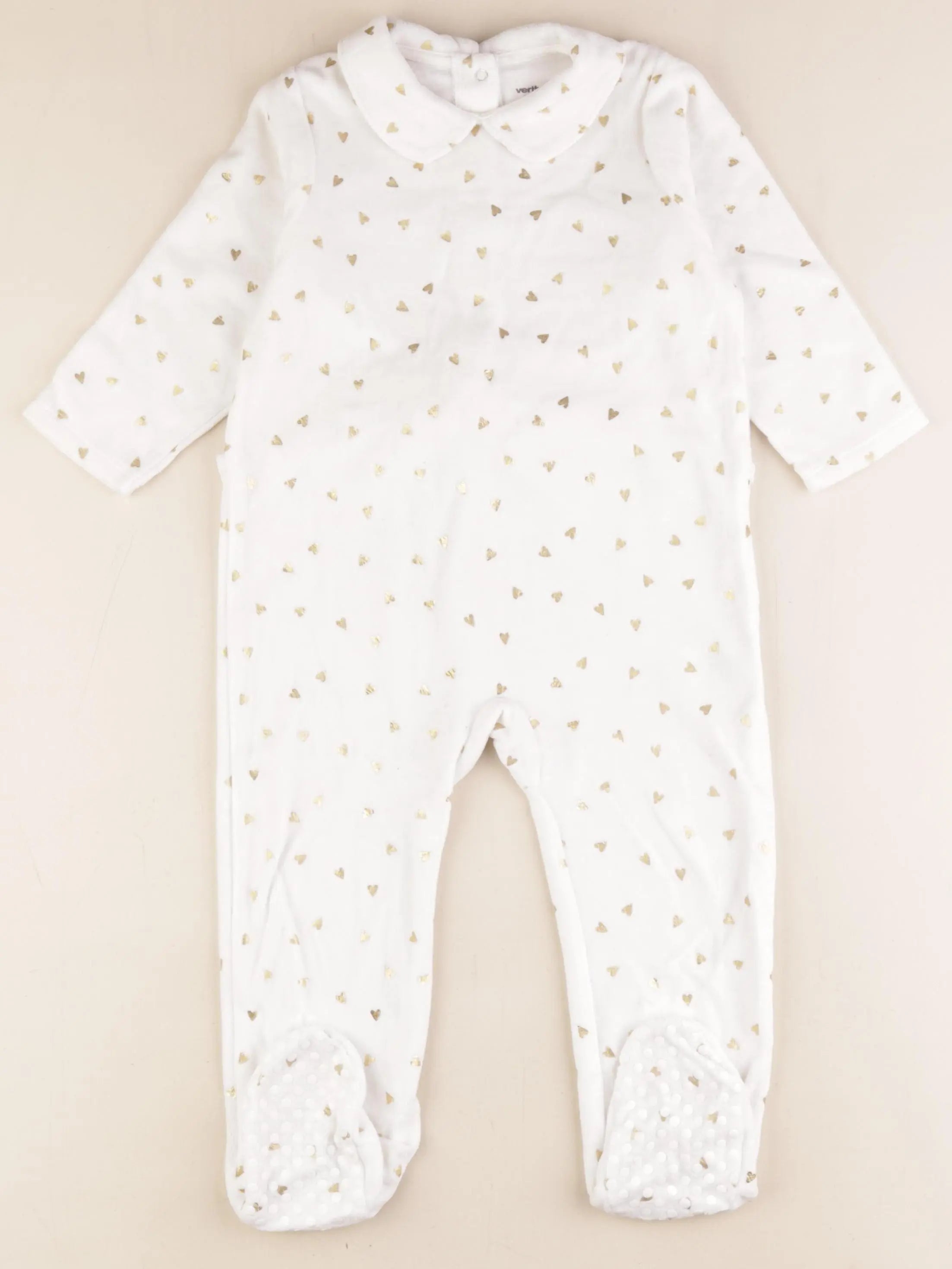 Vertbaudet - pyjama velours blanc - 2 ans