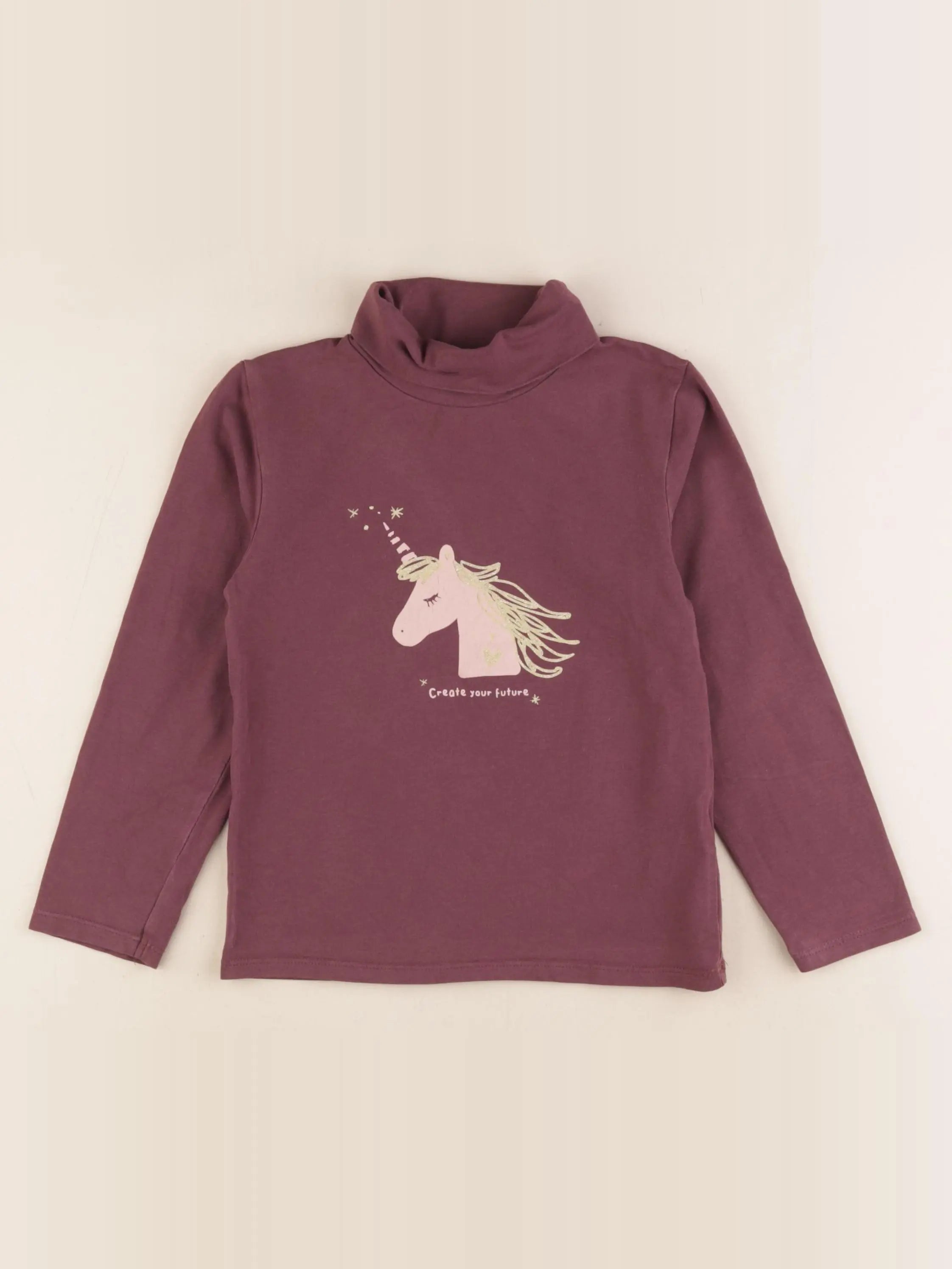 Vertbaudet - sous-pull violet - 6 ans