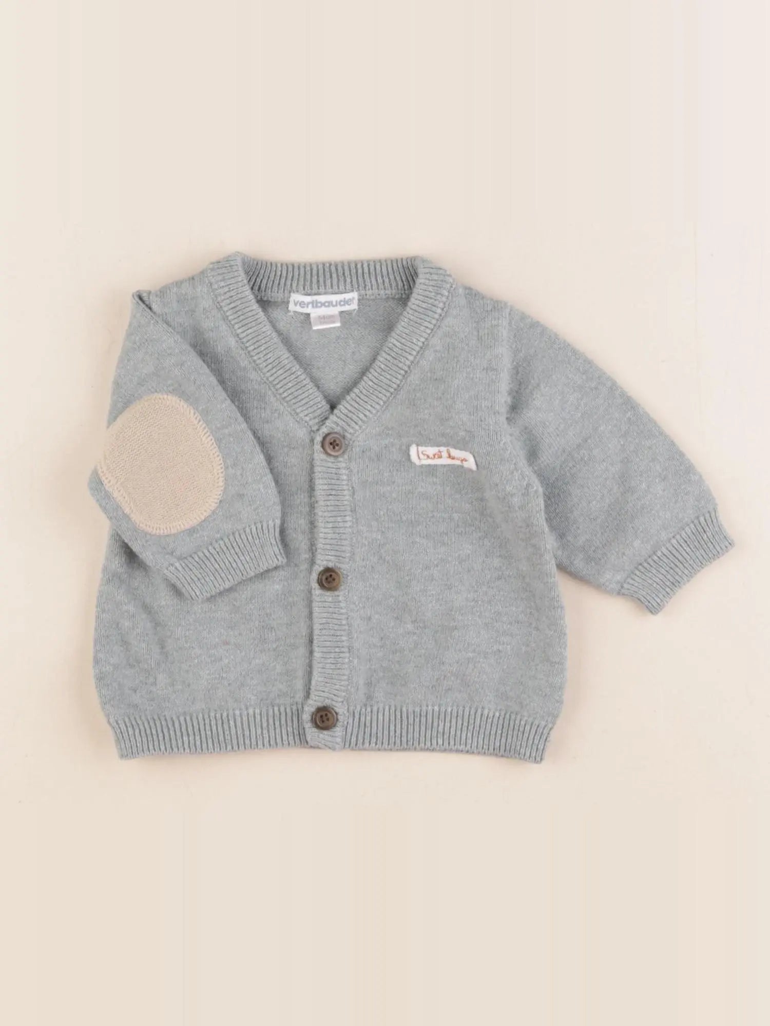 Vertbaudet - gilet bleu - 1 mois