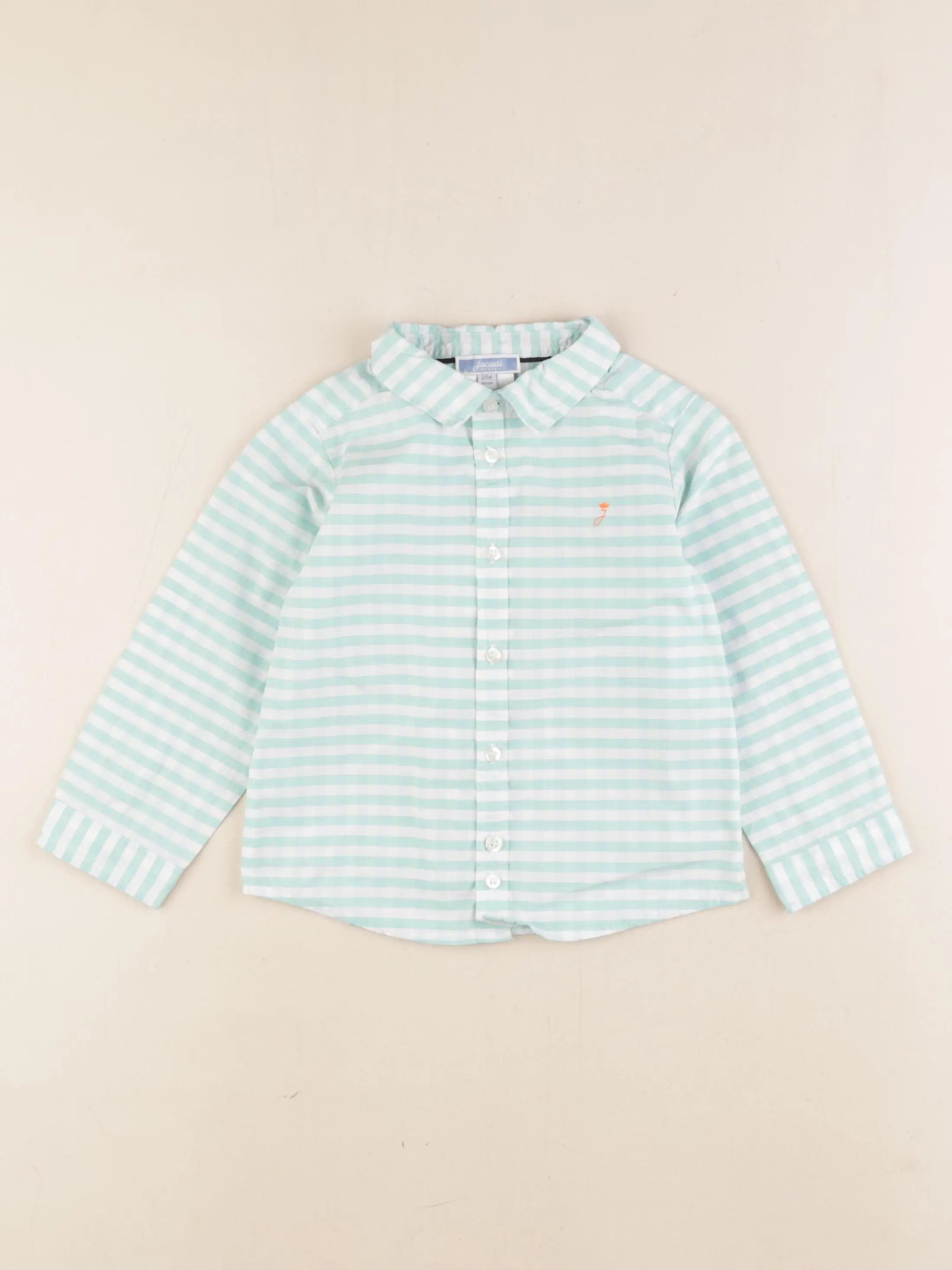 Jacadi - chemise blanc, bleu - 2 ans