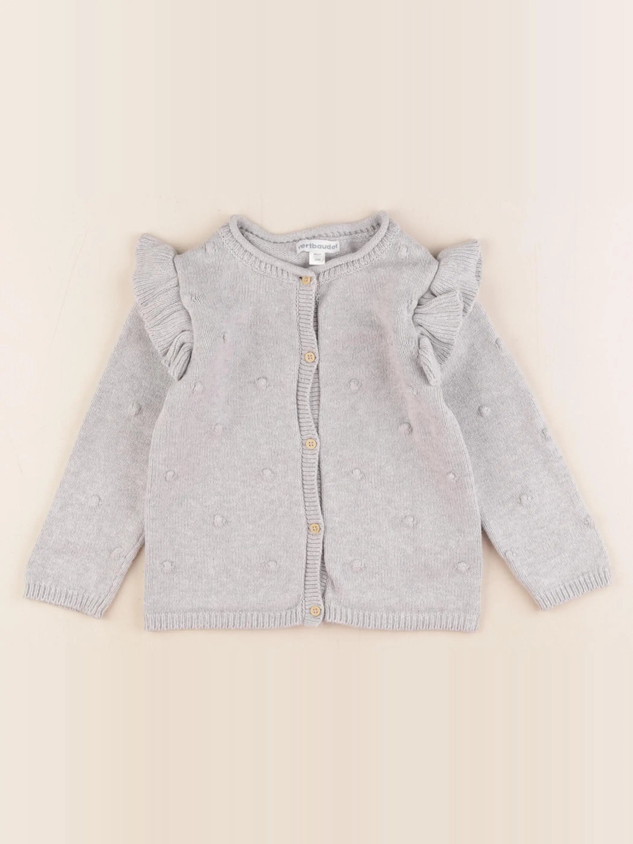 Vertbaudet - gilet gris - 2 ans