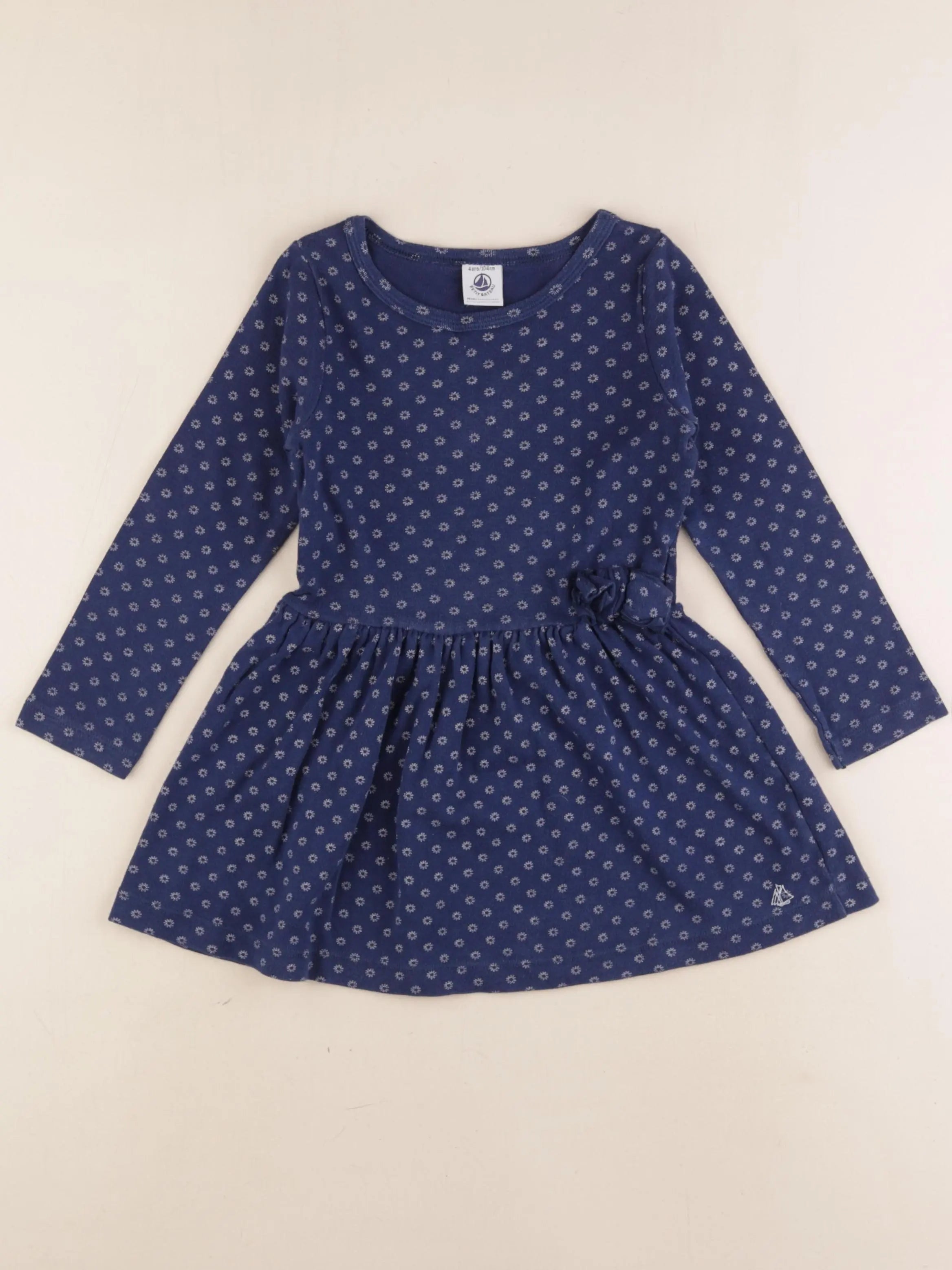 Petit Bateau - robe bleu - 4 ans