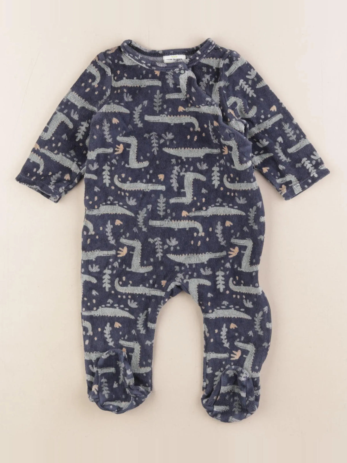 Tape à l'oeil - pyjama velours multicolore - 6 mois