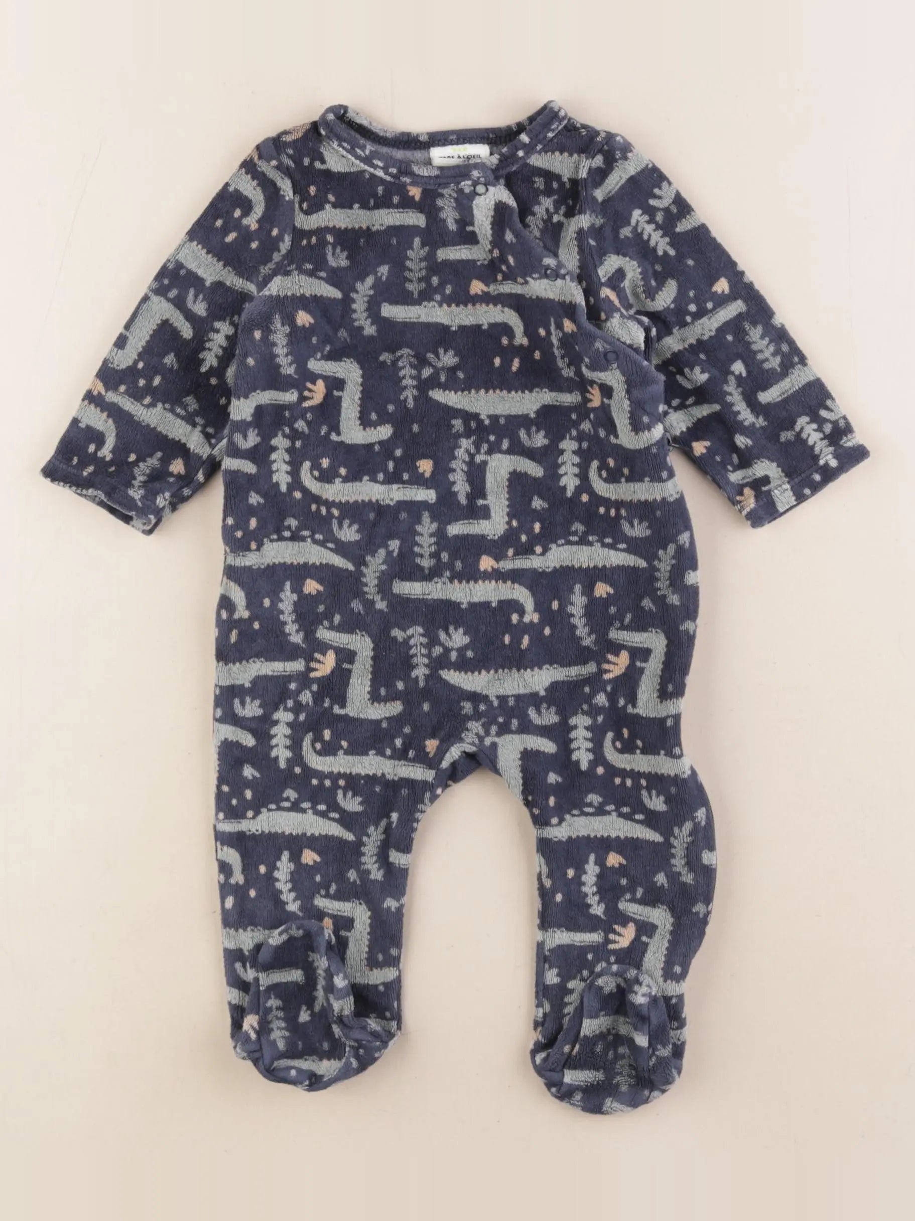 Tape à l'oeil - pyjama velours multicolore - 6 mois