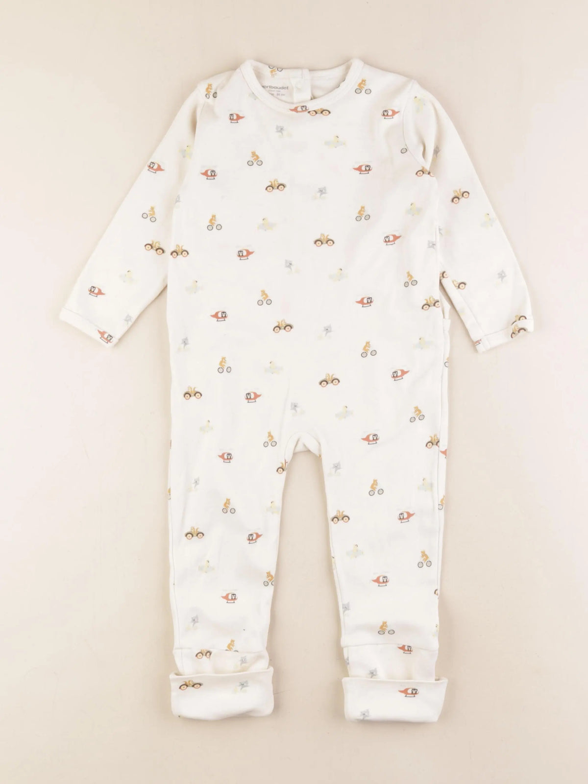 Vertbaudet - pyjama coton beige - 24 mois