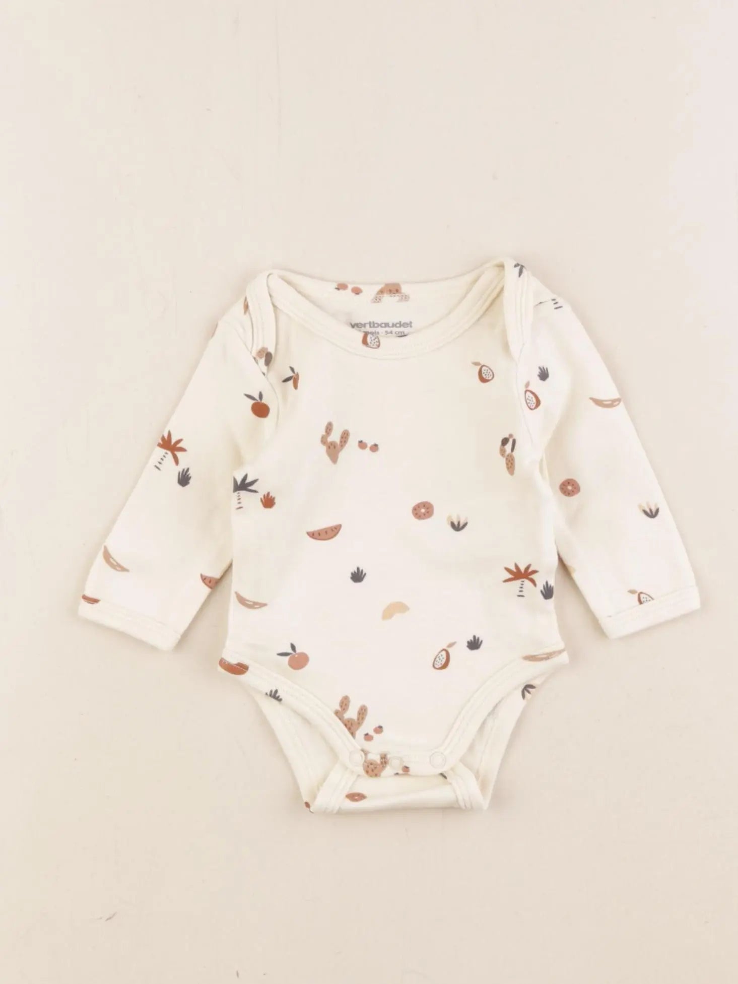 Vertbaudet - body beige - 1 mois