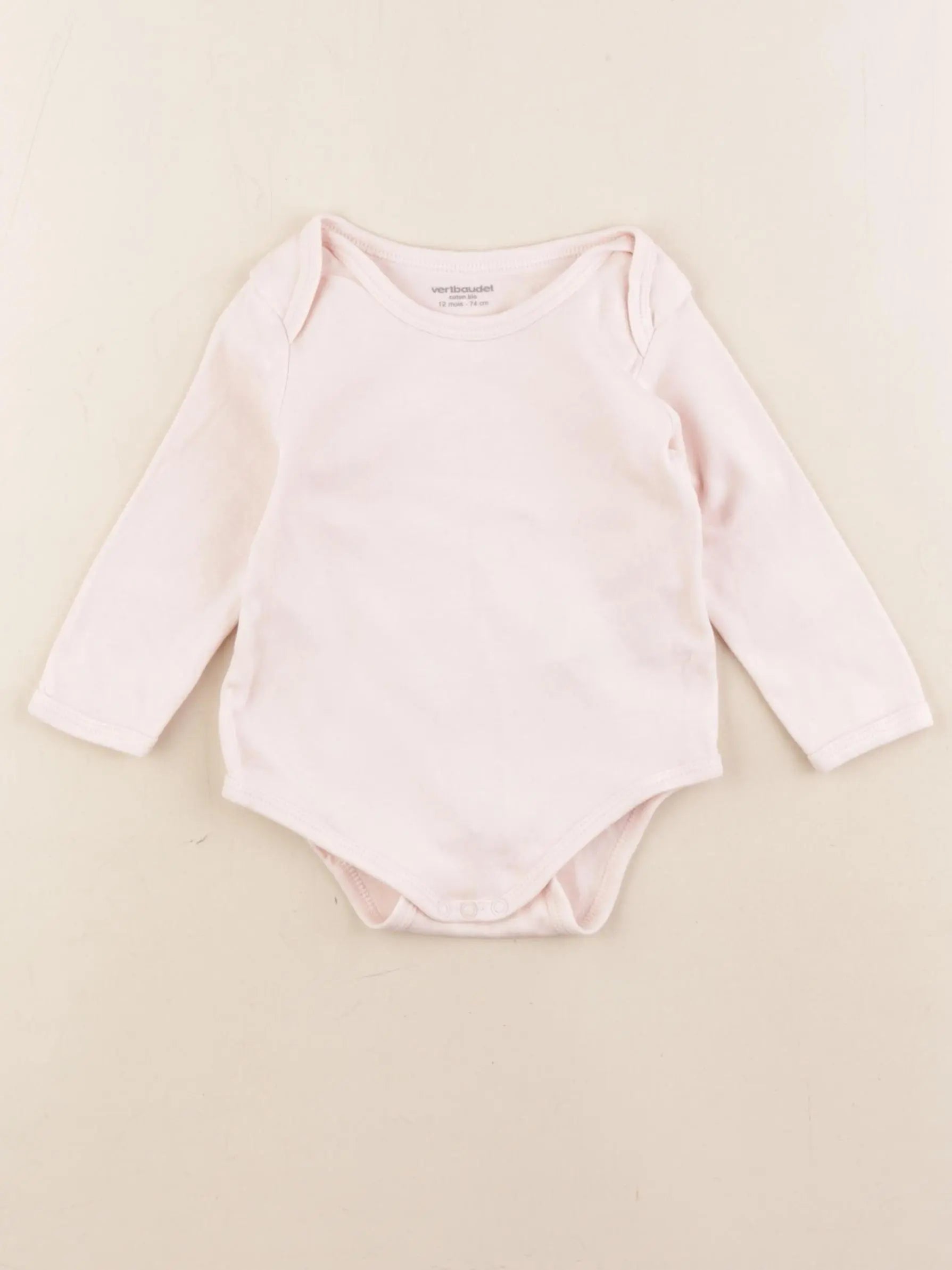 Vertbaudet - body rose - 12 mois