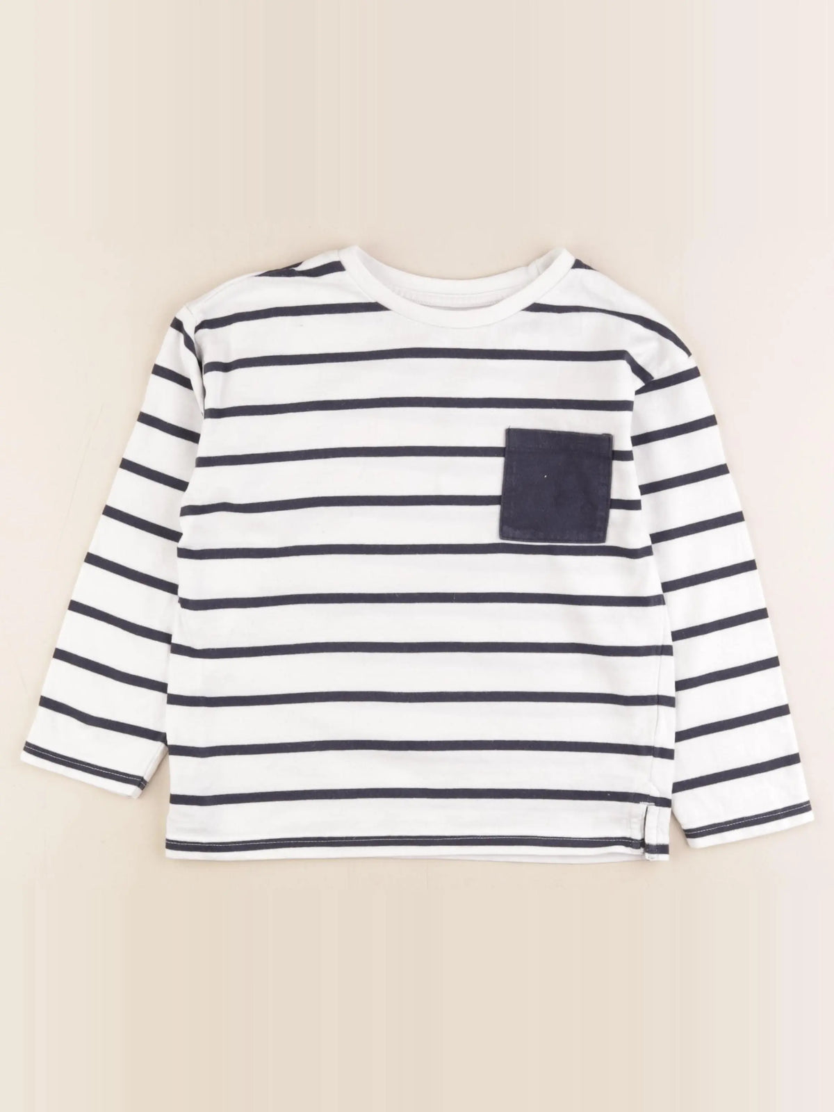 Vertbaudet - tee-shirt blanc, bleu - 8 ans