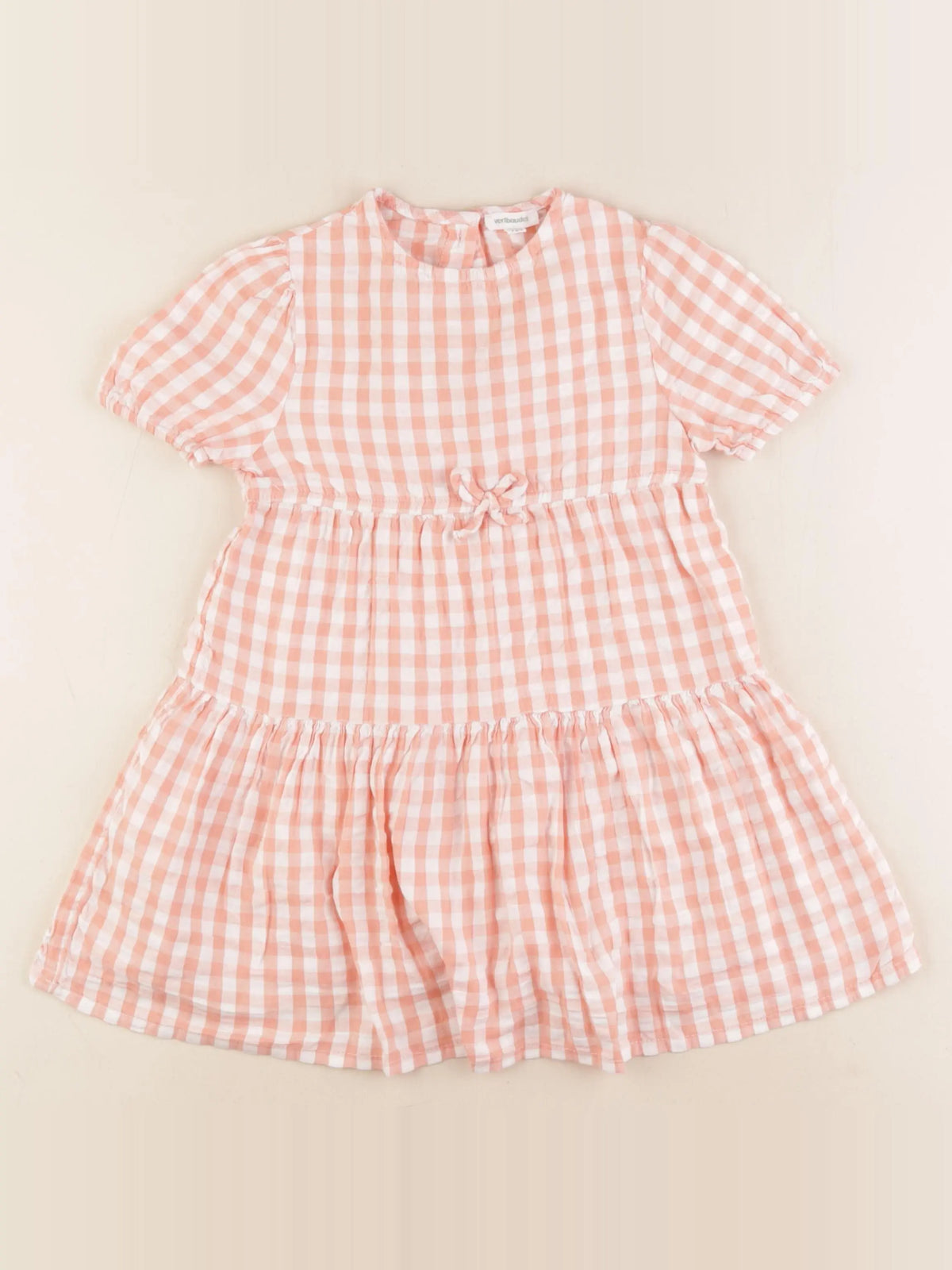 Vertbaudet - robe blanc, rose - 4 ans