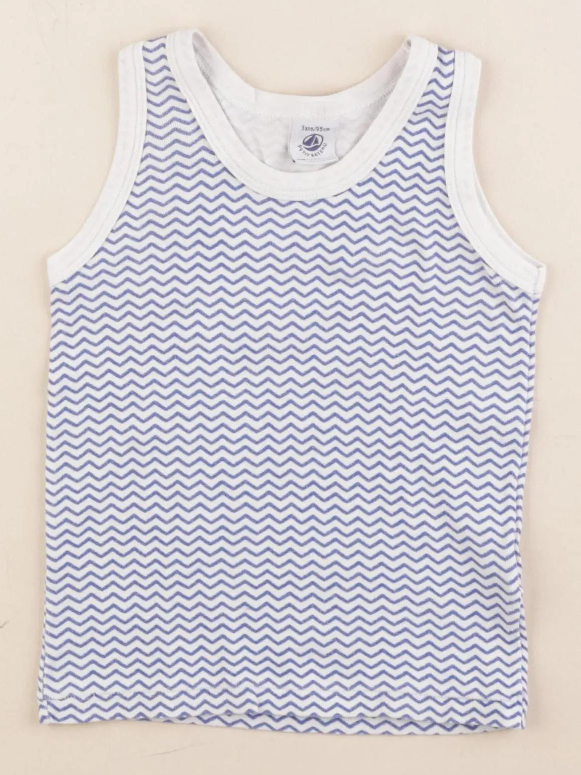 Petit Bateau - maillot de corps bleu - 3 ans