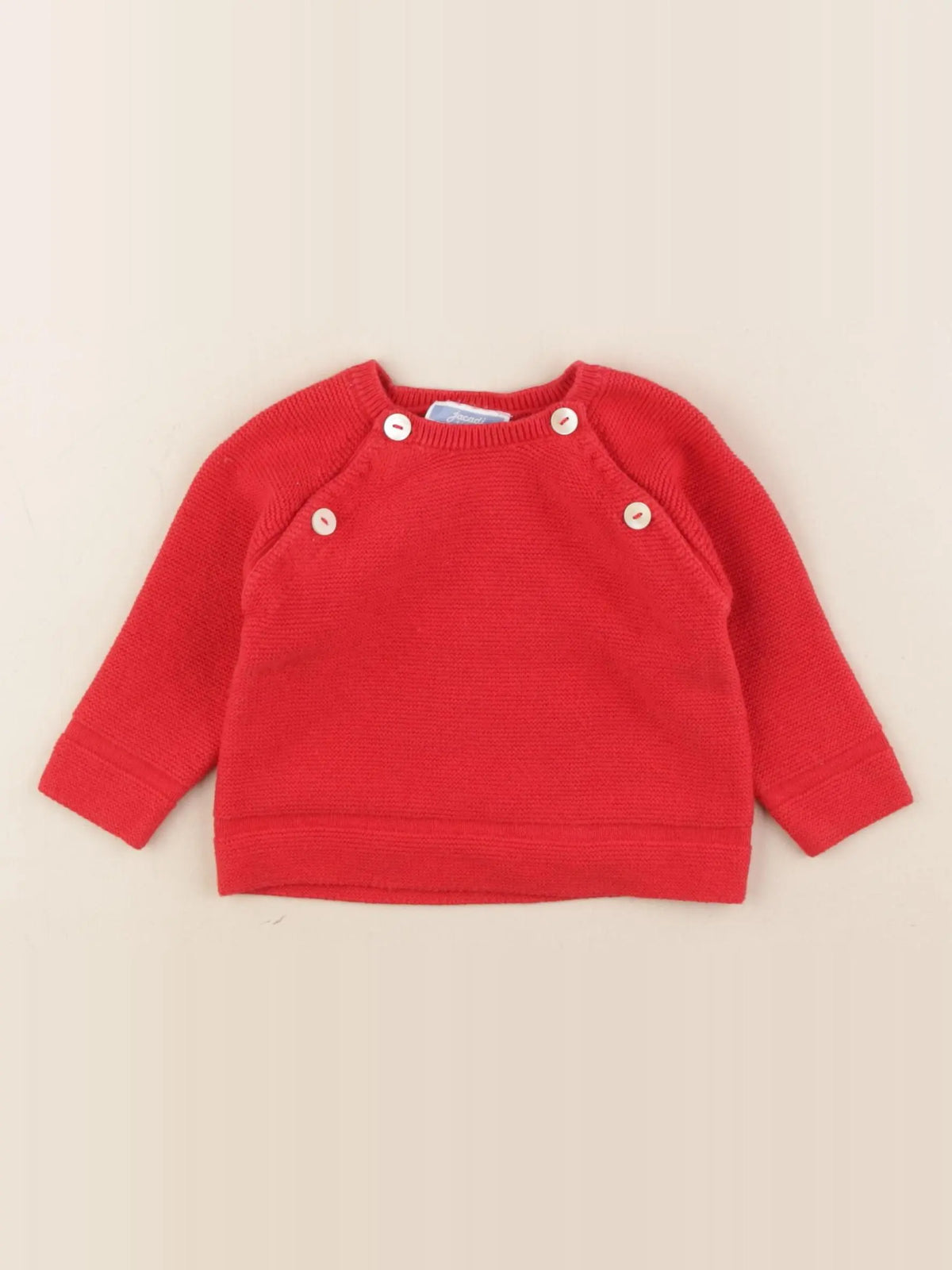Jacadi - pull rouge - 6 mois