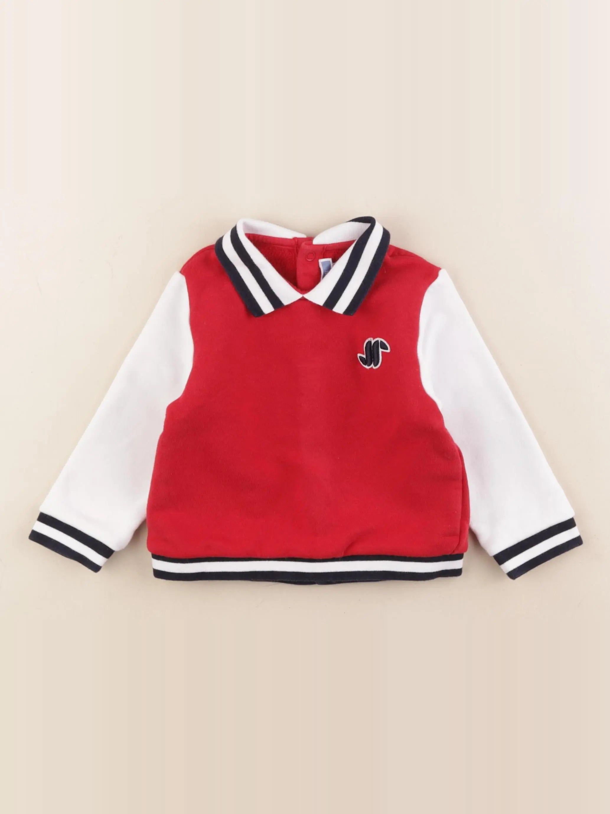 Jacadi - sweat rouge, blanc - 18 mois